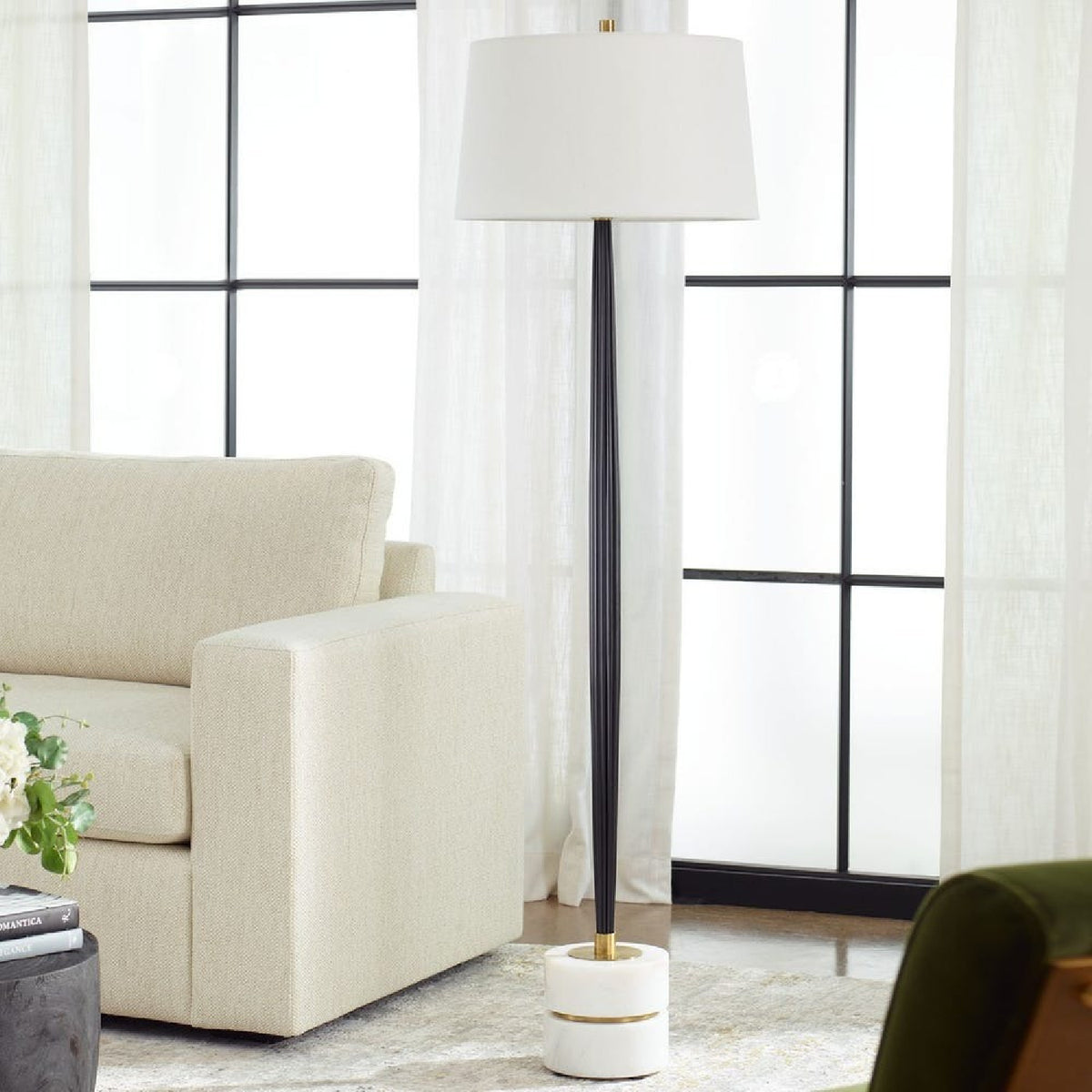 Channeled Cast Iron Floor Lamp | Uttermost Miraz - www.oroa.com