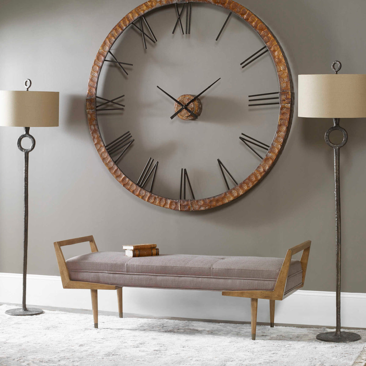 Modern European furniture - Antique Brass Adjustable Floor Lamp - www.oroa.com