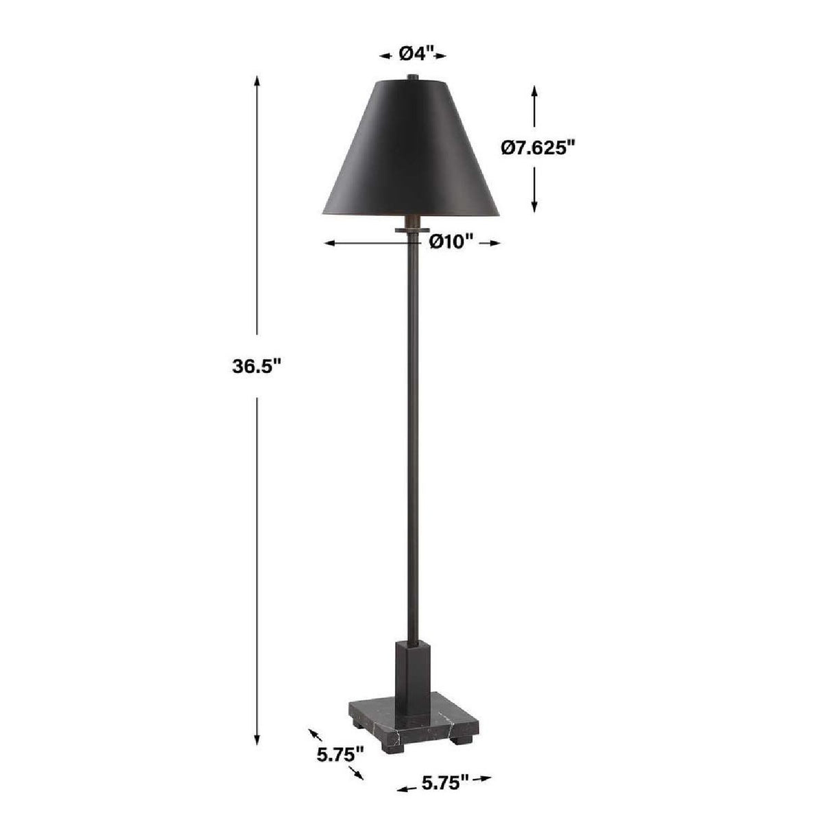 Metal Empire Shade Buffet Lamp by Uttermost Pilot, alternate view 12