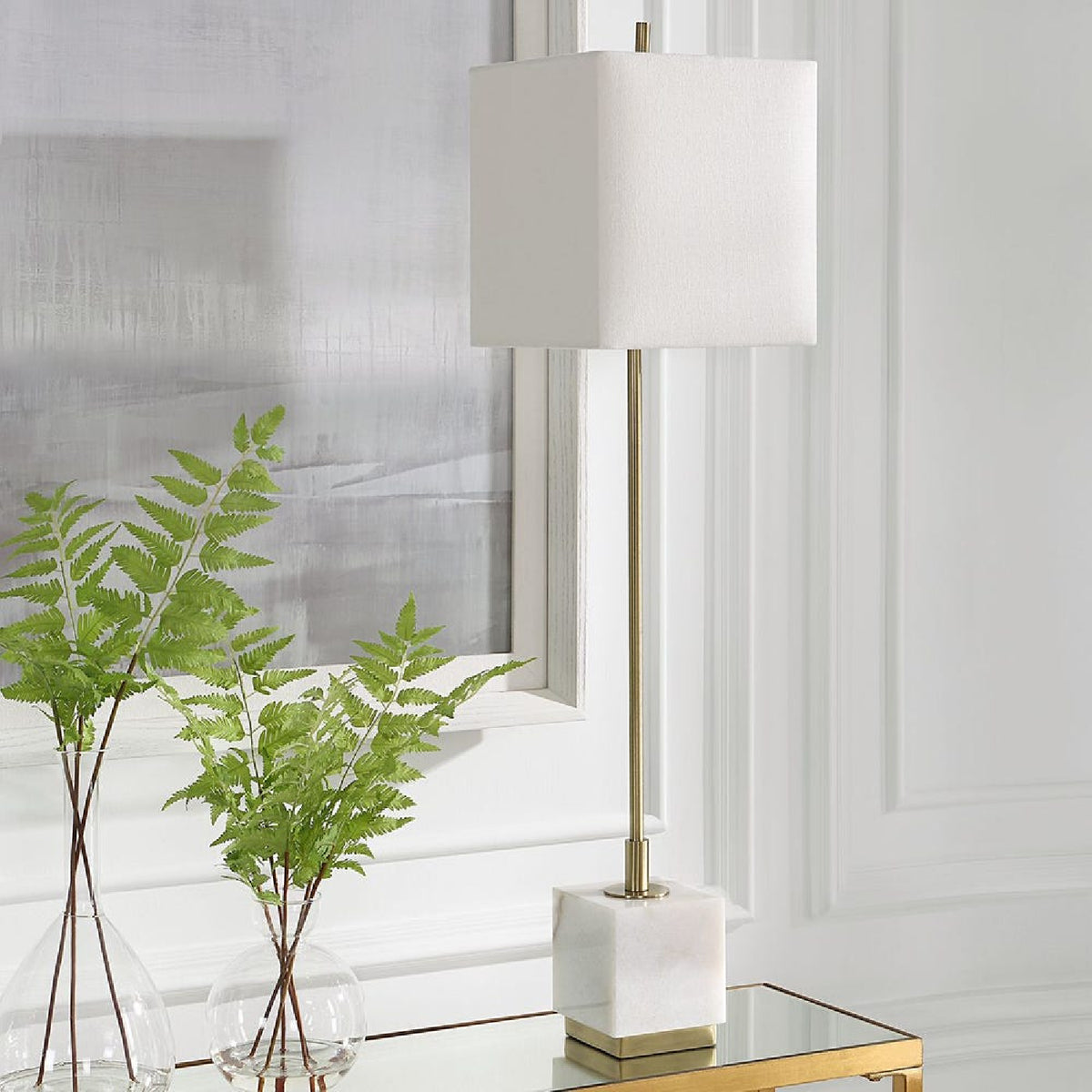 White Marble Block Buffet Lamp by Uttermost Escort, alternate view 7