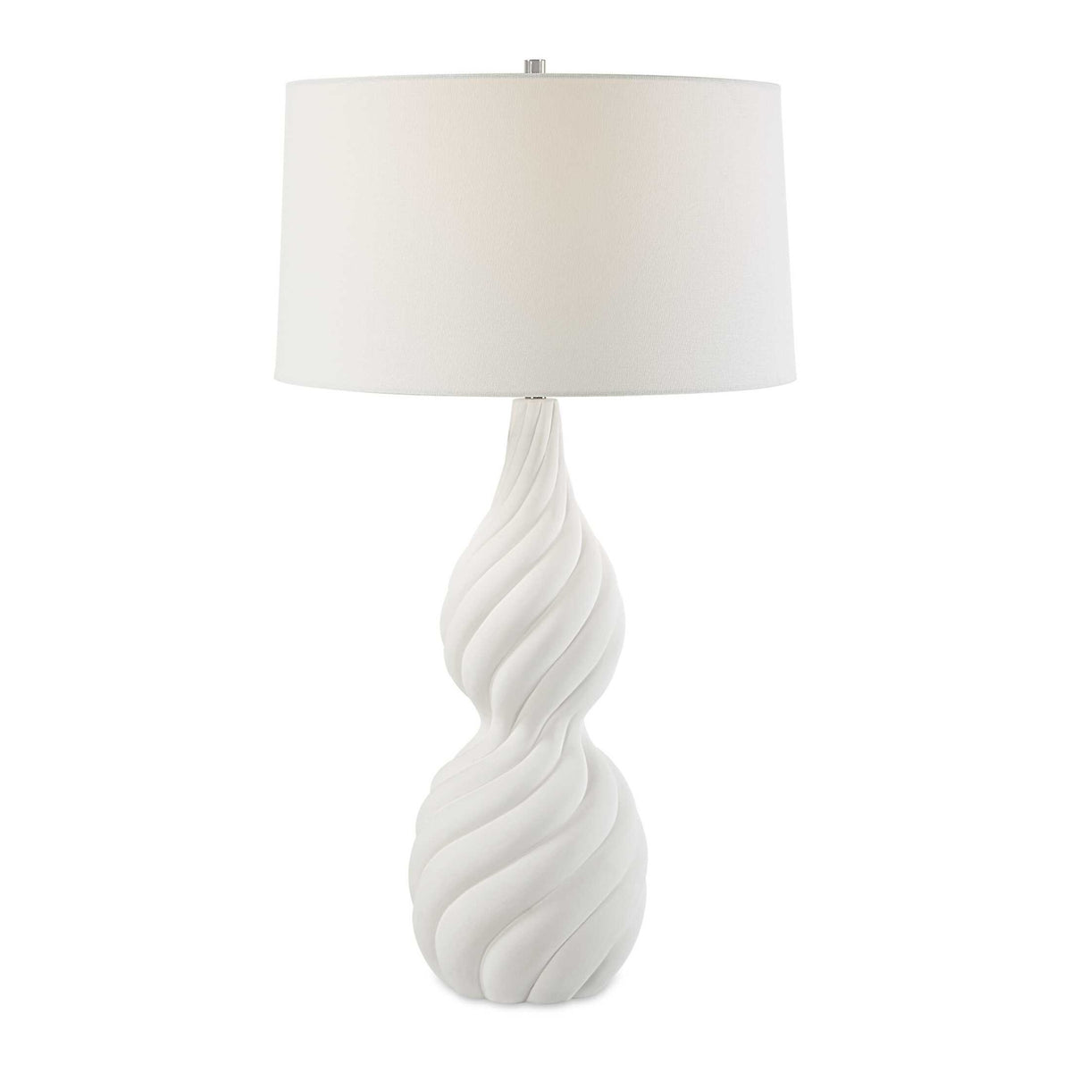 Coiled White Ceramic Table Lamp by Uttermost Twisted Swirl