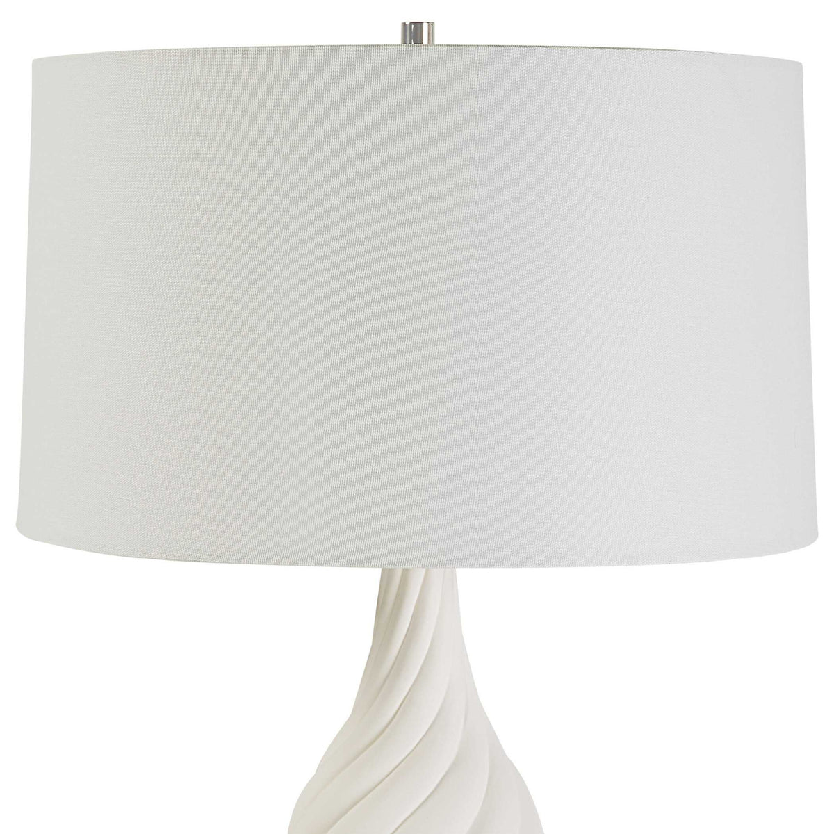 Coiled White Ceramic Table Lamp by Uttermost Twisted Swirl, alternate view 4