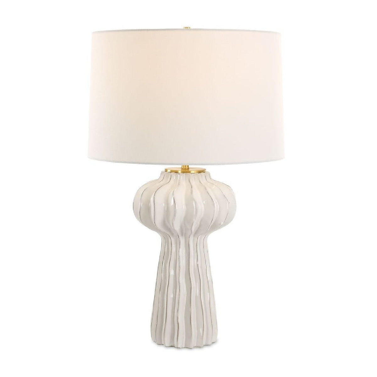 White Ridged Porcelain Table Lamp by Uttermost Wrenley
