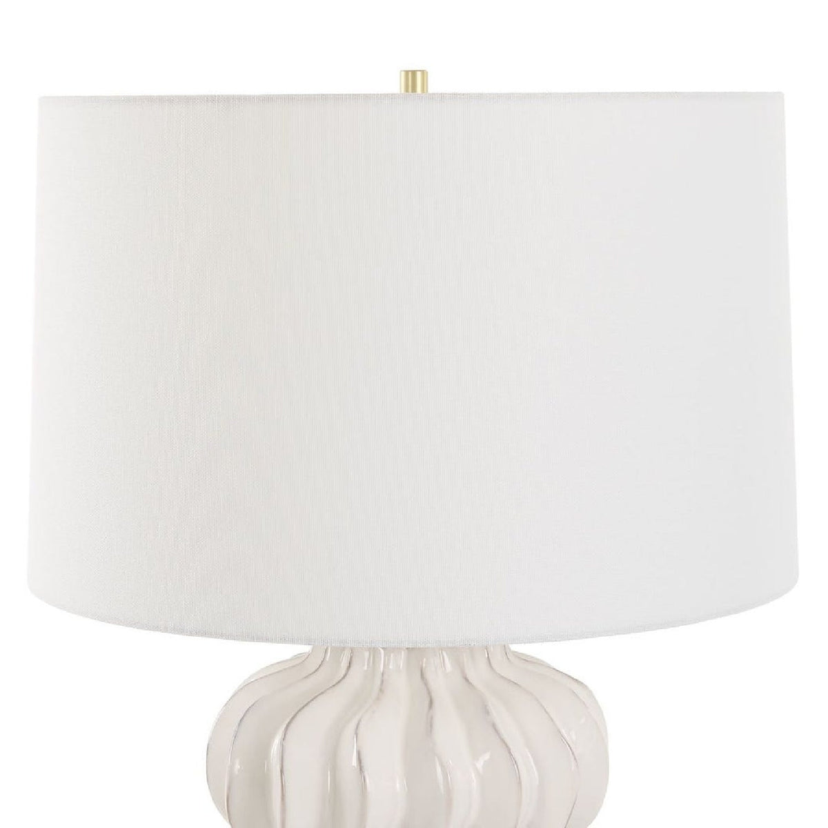 White Ridged Porcelain Table Lamp by Uttermost Wrenley, alternate view 5