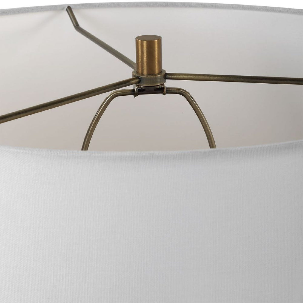 Organic-Shaped White Ceramic Table Lamp by Uttermost Stratified, alternate view 5