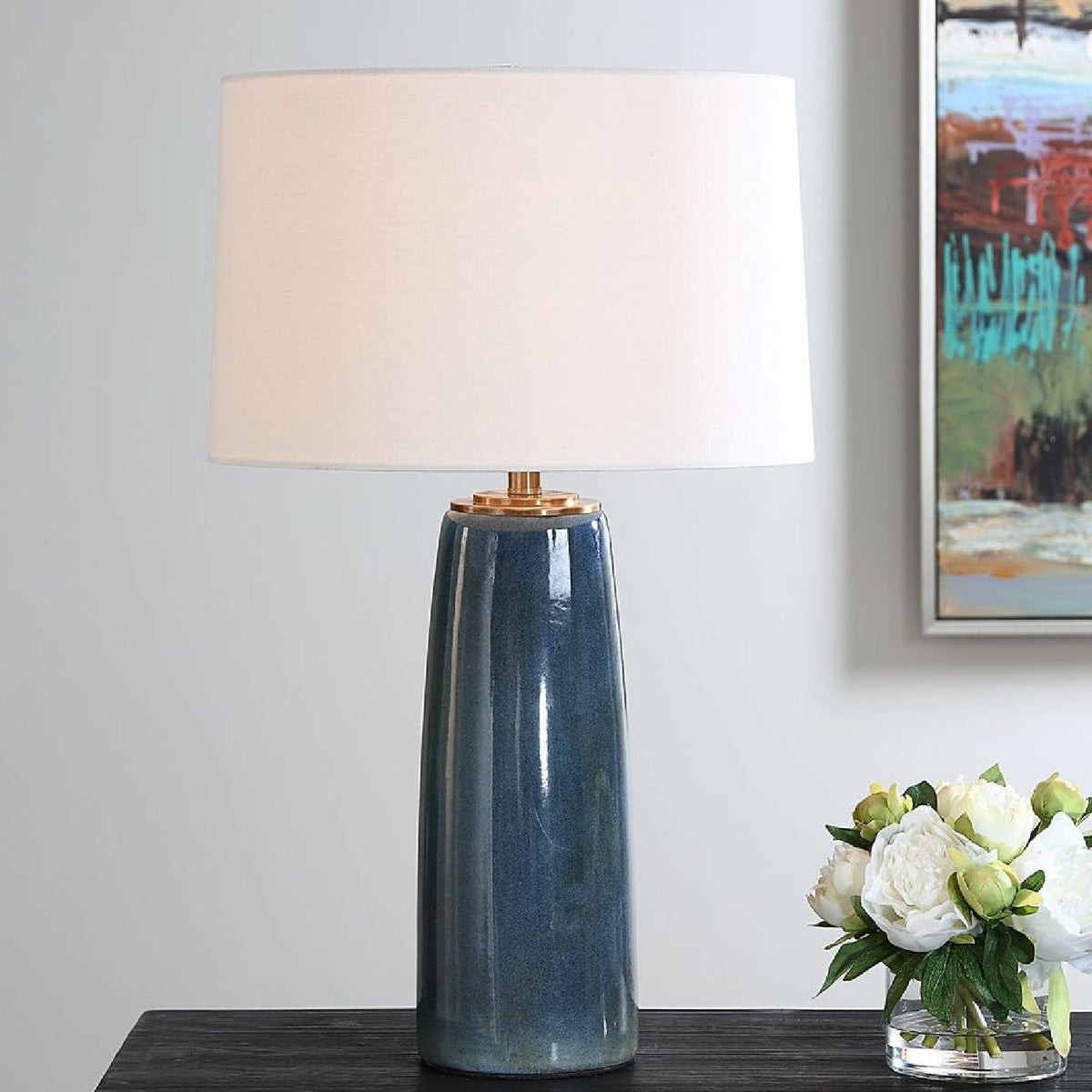 Blue Ceramic Table Lamp by Uttermost Submerged, alternate view 2