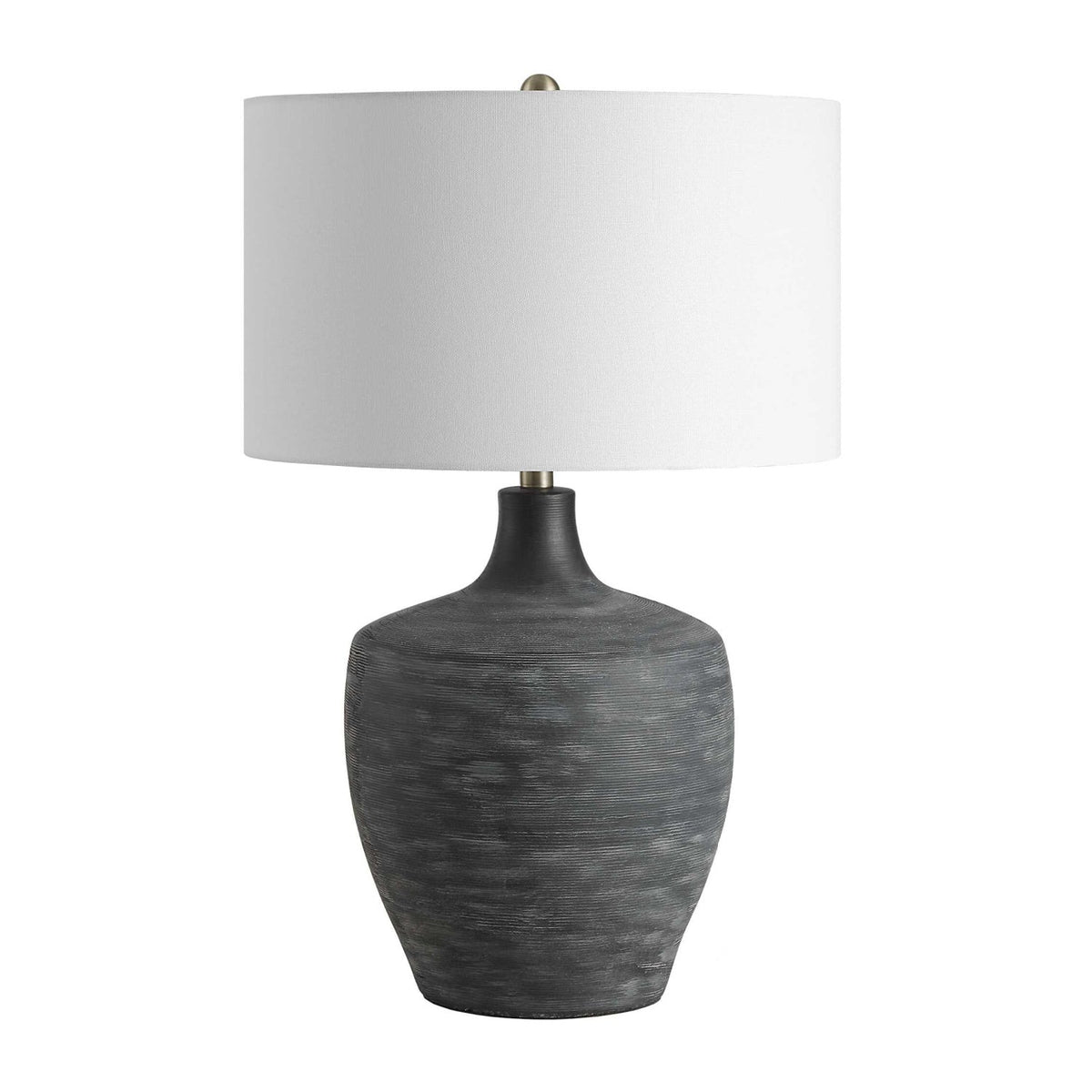 Modern European furniture - Ribbed Gray Ceramic Table Lamp by Uttermost Graphite - www.oroa.com