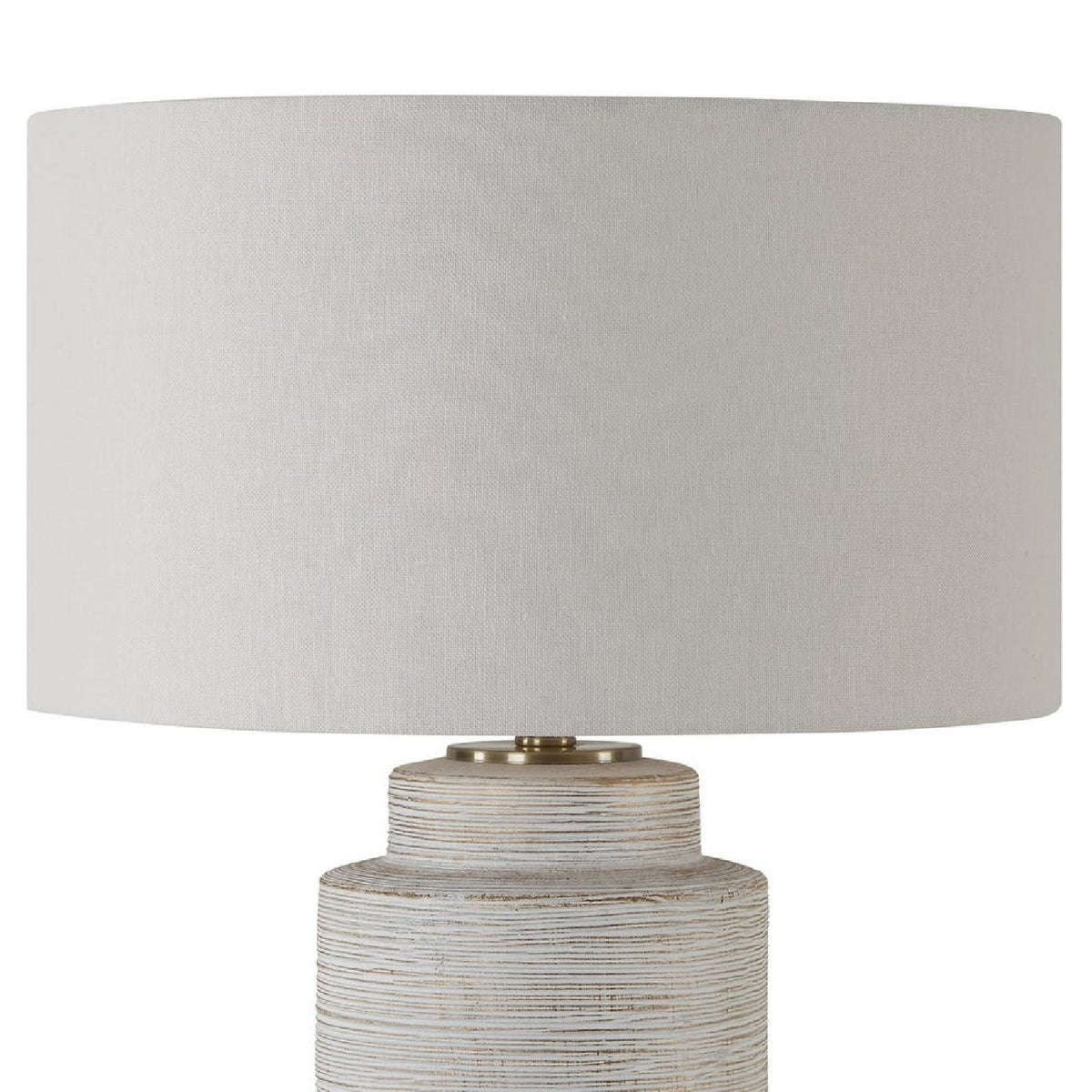 Ribbed White Ceramic Table Lamp by Uttermost Crimp, alternate view 5