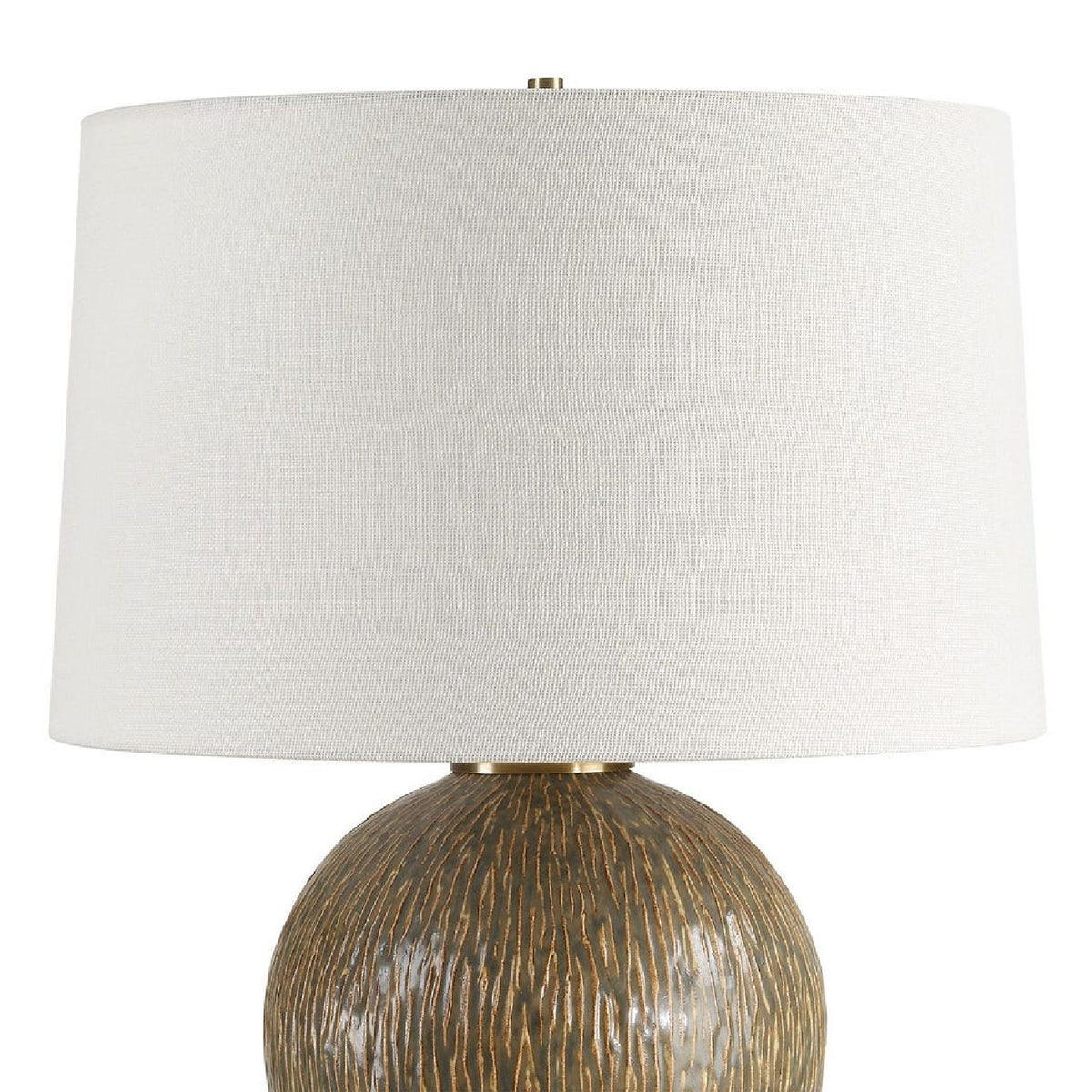 Distressed Brown Ceramic Table Lamp by Uttermost Rya, alternate view 6