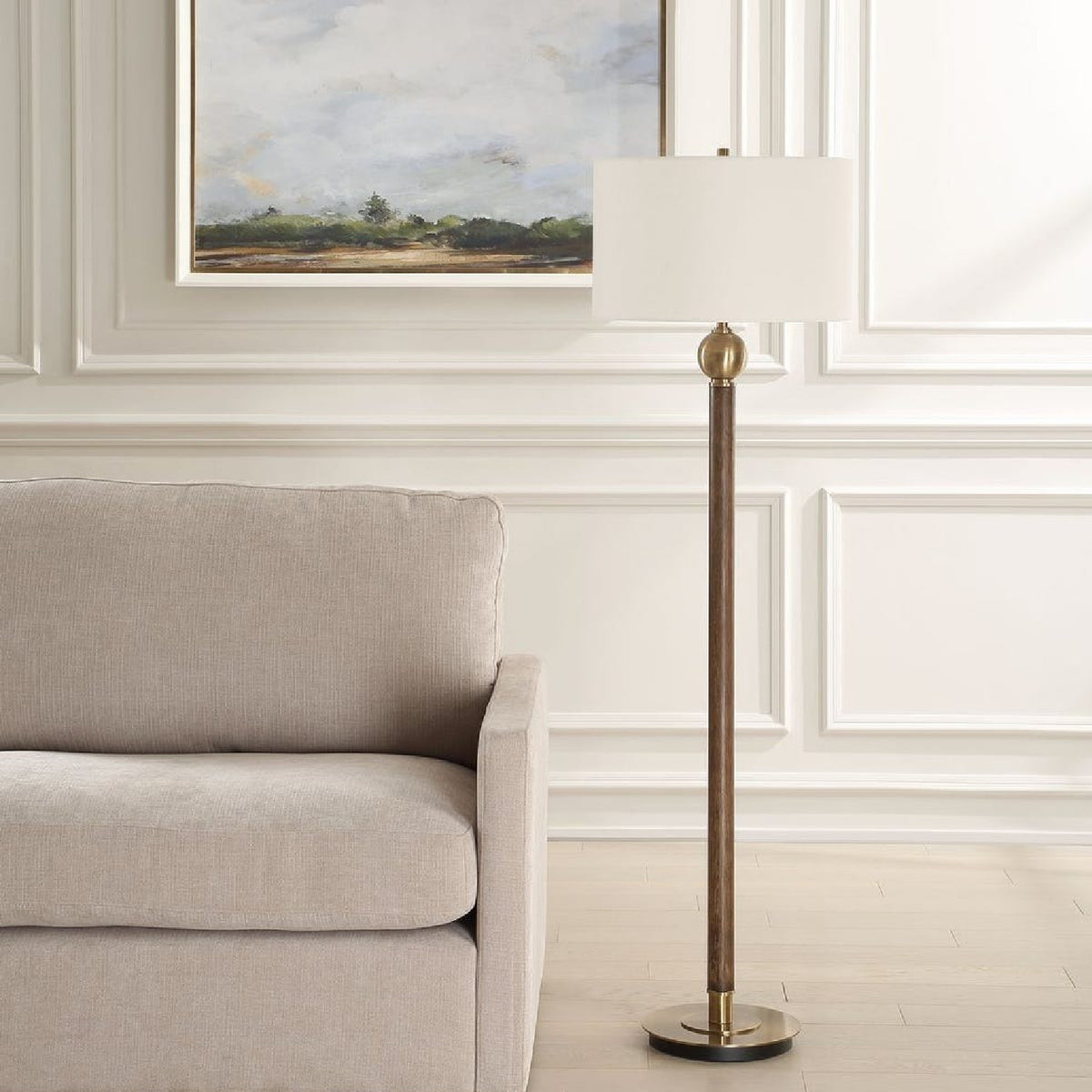 Dark Oak Stem Floor Lamp by Uttermost Keros, alternate view 7