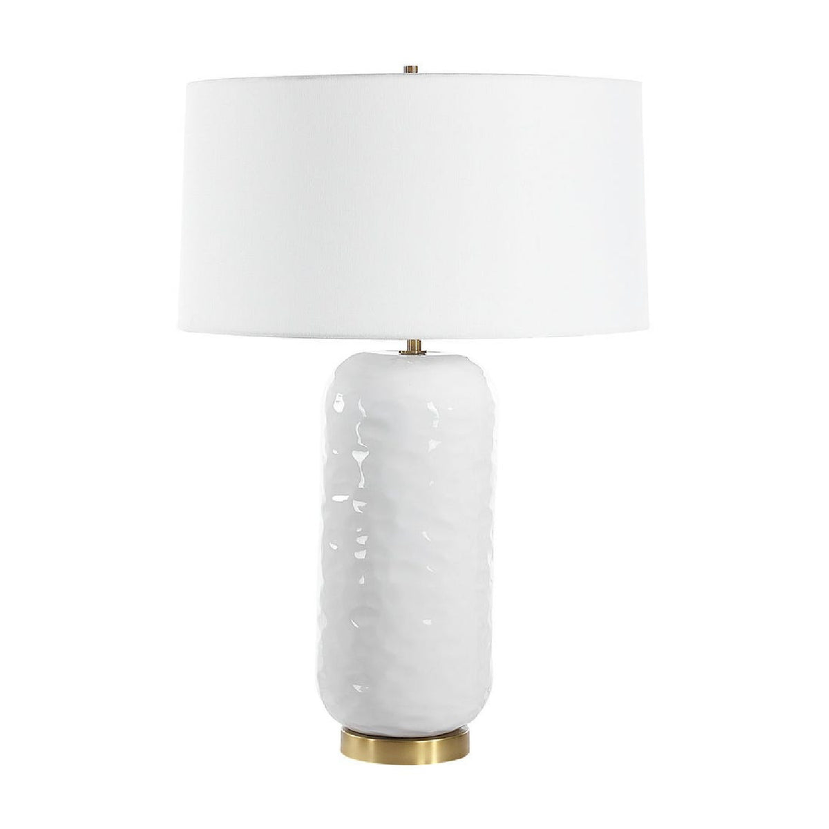 White Linen Drum Table Lamp by Uttermost Iona, alternate view 3