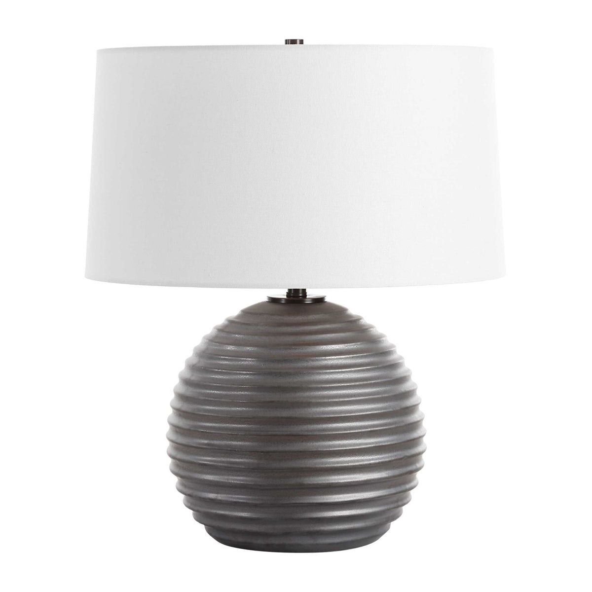 Bronze Ribbed Ceramic Table Lamp by Uttermost Chelsom, alternate view 3