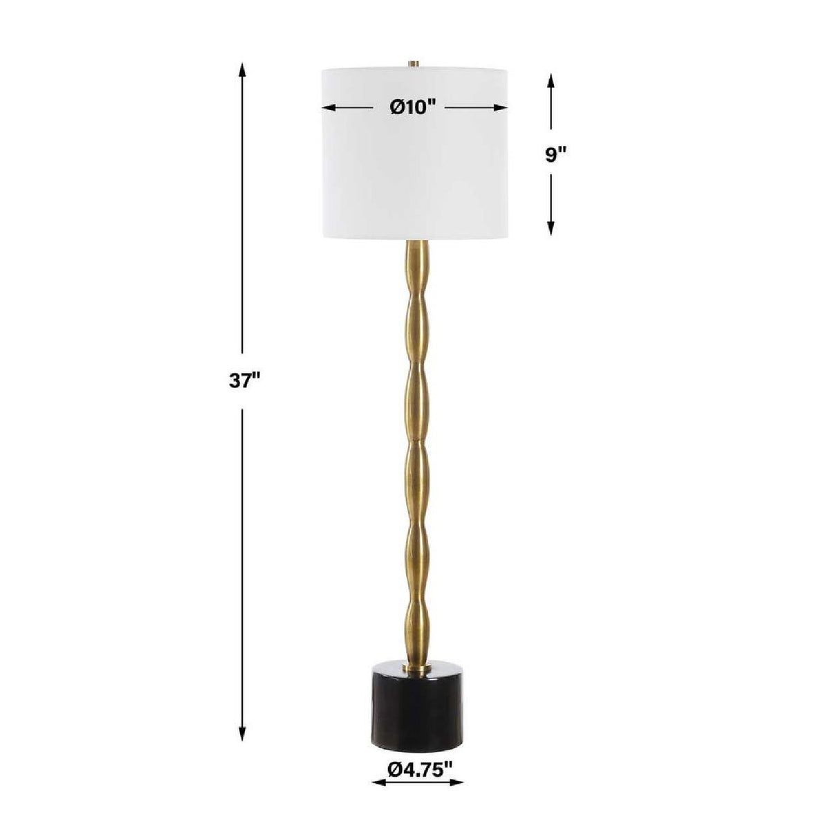 Antique Brass Stem Buffet Lamp by Uttermost Ezra, alternate view 4