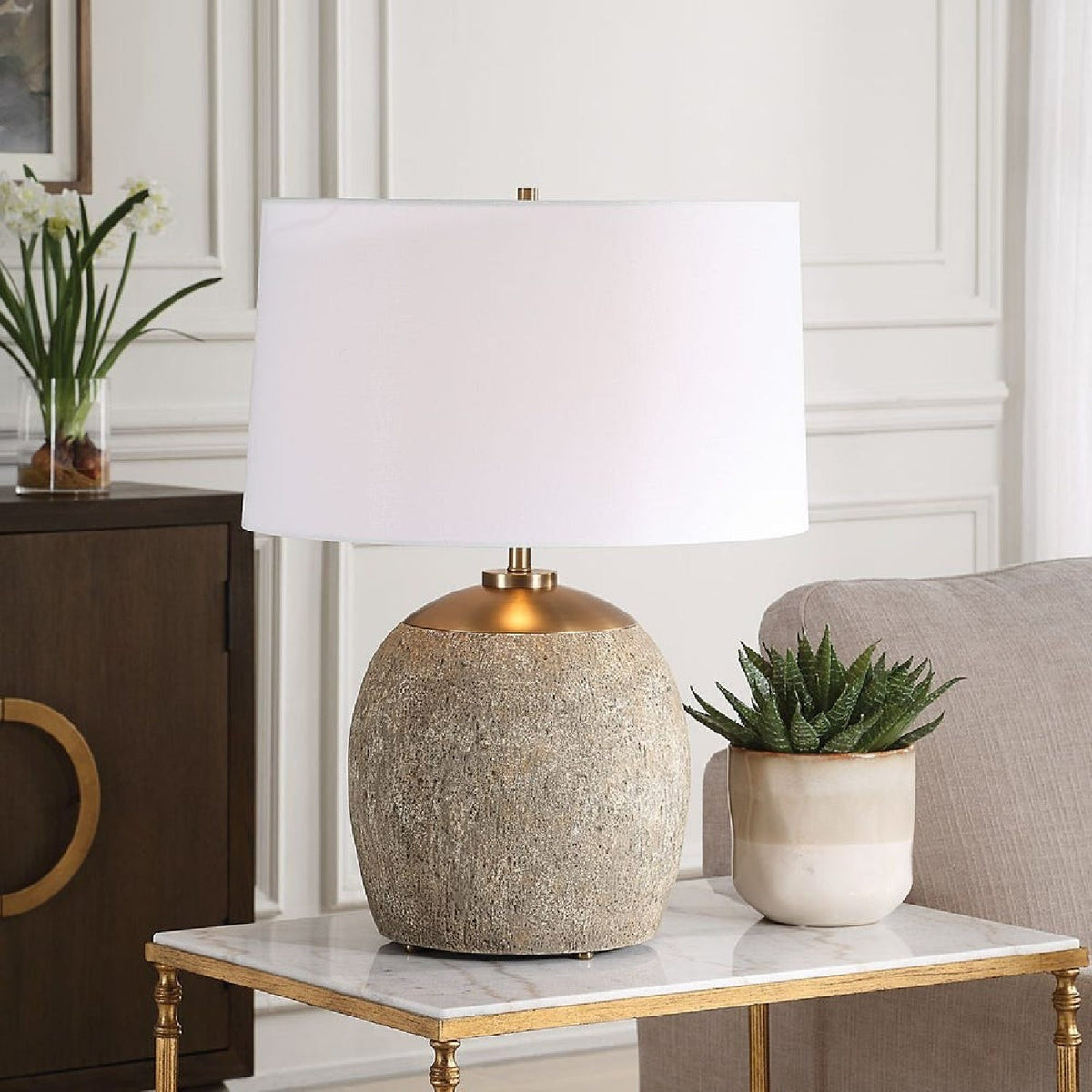 Modern European furniture - Brown Concrete Table Lamp by Uttermost Raylan - www.oroa.com