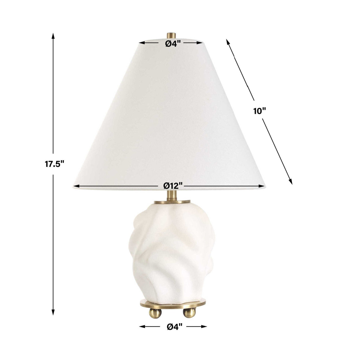 Modern European furniture - Swirled White Ceramic Accent Lamp - www.oroa.com