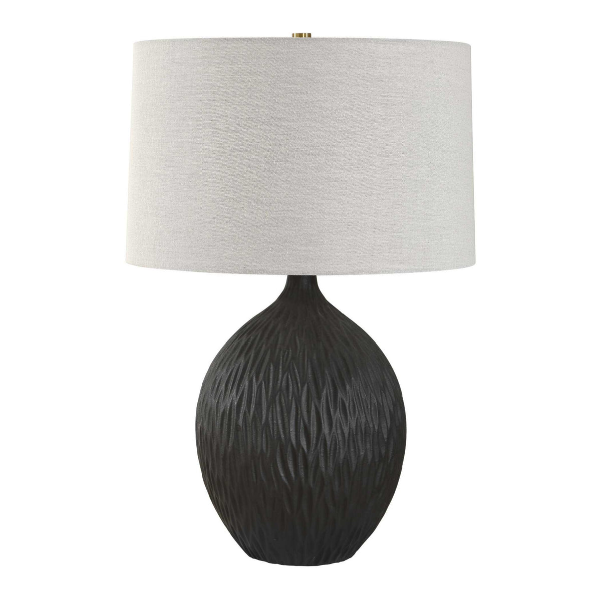 Chiseled Black Ceramic Table Lamp by Uttermost Levee, alternate view 3
