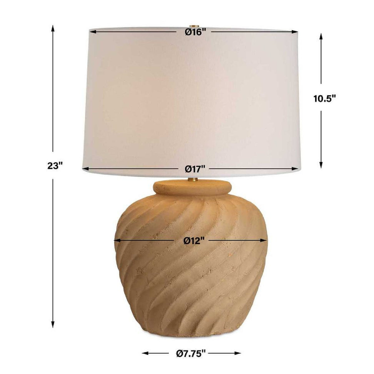 Reeded Terracotta Table Lamp by Uttermost Farai, alternate view 7