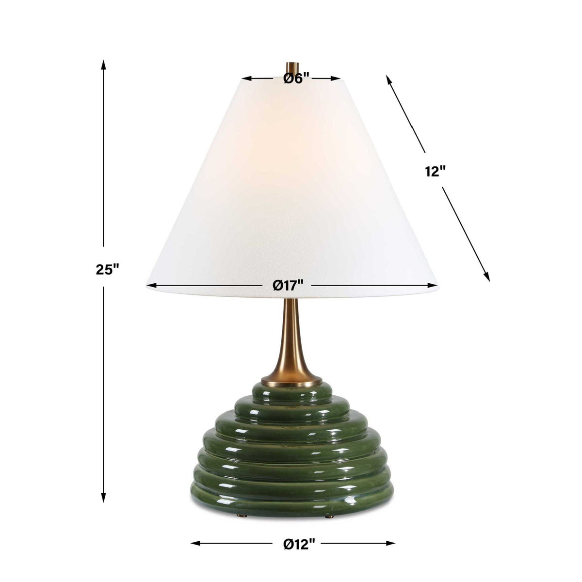 Modern European furniture - Ribbed Green Ceramic Table Lamp by Uttermost McKay - www.oroa.com