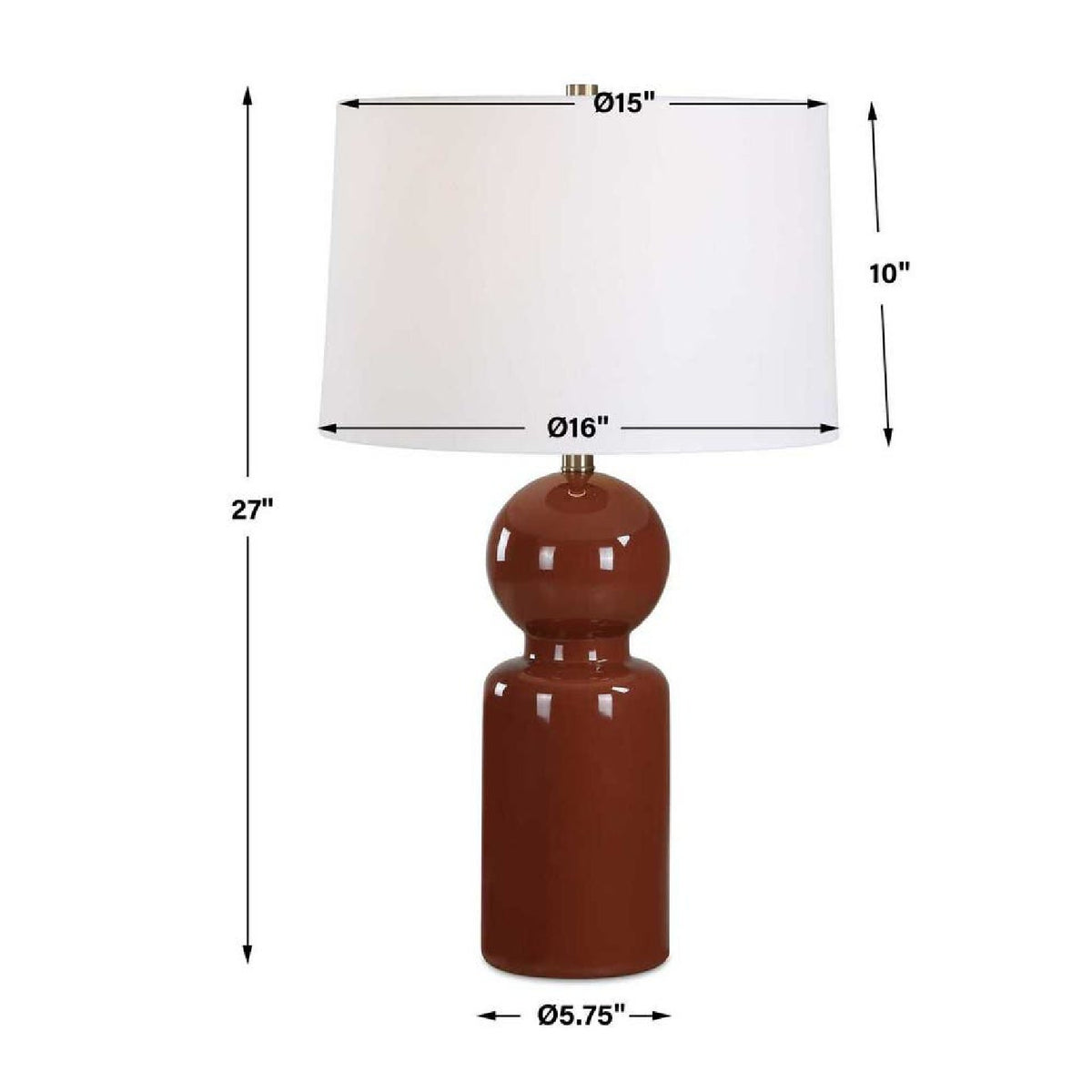 Modern European furniture - Glossy Brown Ceramic Table Lamp - www.oroa.com