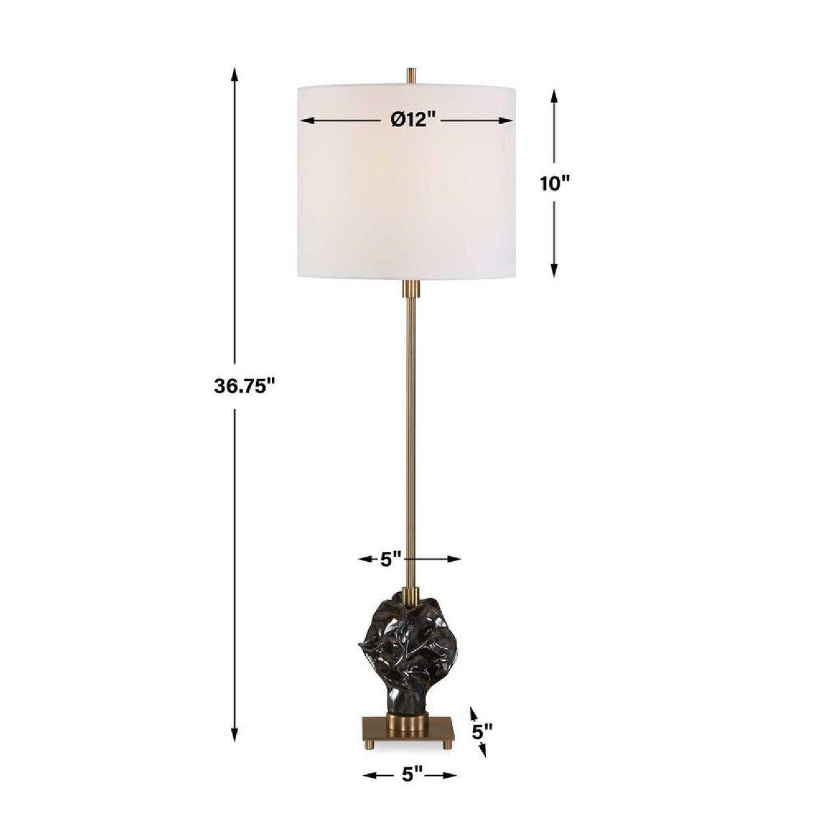 Black Organic-Shaped Buffet Lamp by Uttermost Flori, alternate view 5