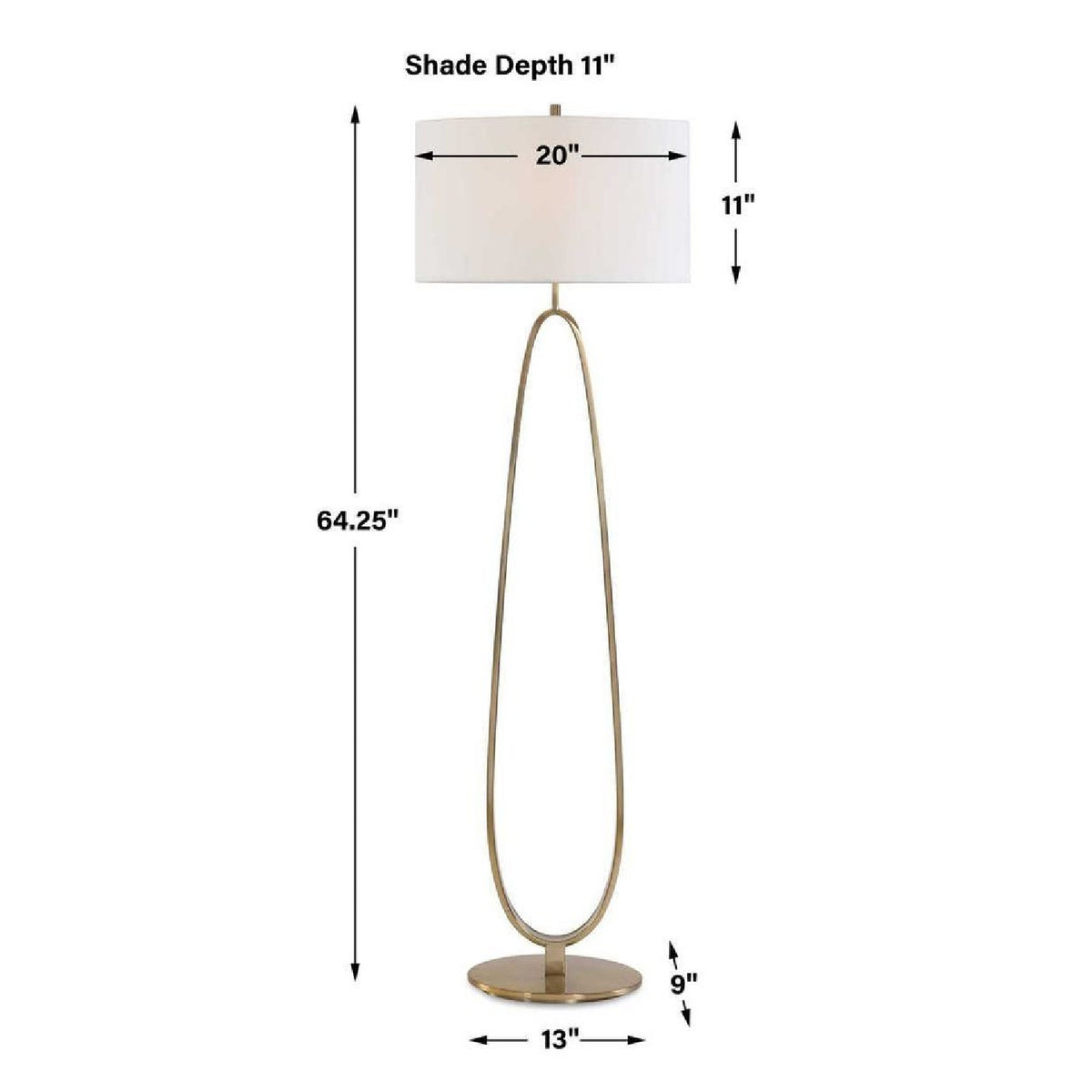 Oval Antique Brass Floor Lamp by Uttermost Tordin, alternate view 5