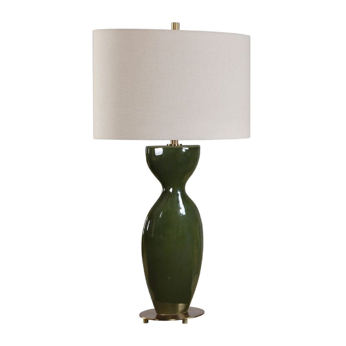 Green Ceramic Hourglass Table Lamp by Uttermost Curhan, alternate view 4