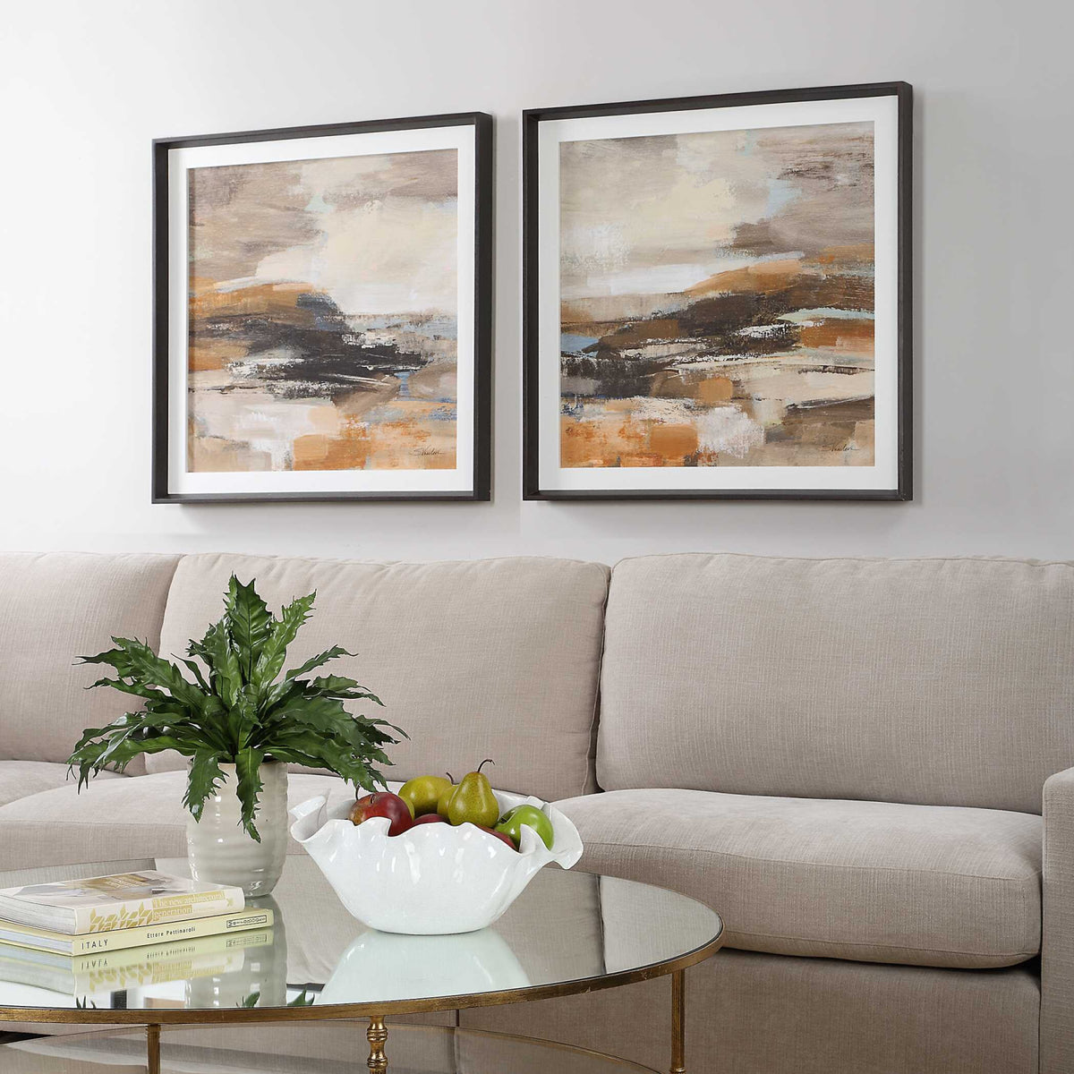 Brown Shades Abstract Art Prints (2) | Uttermost Cinnamon Shore