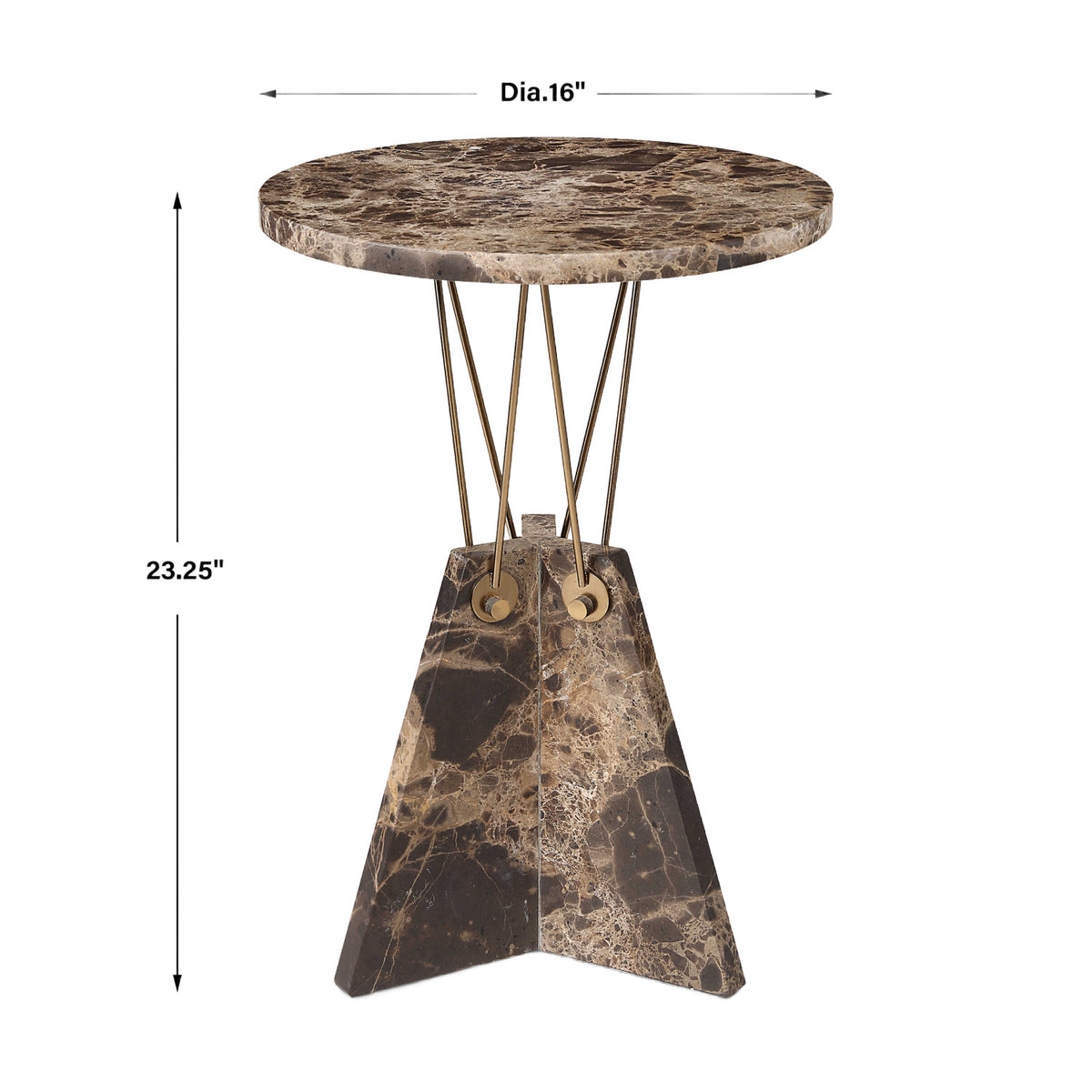 Modern European furniture - Brown Marble Geometric Accent Table - www.oroa.com