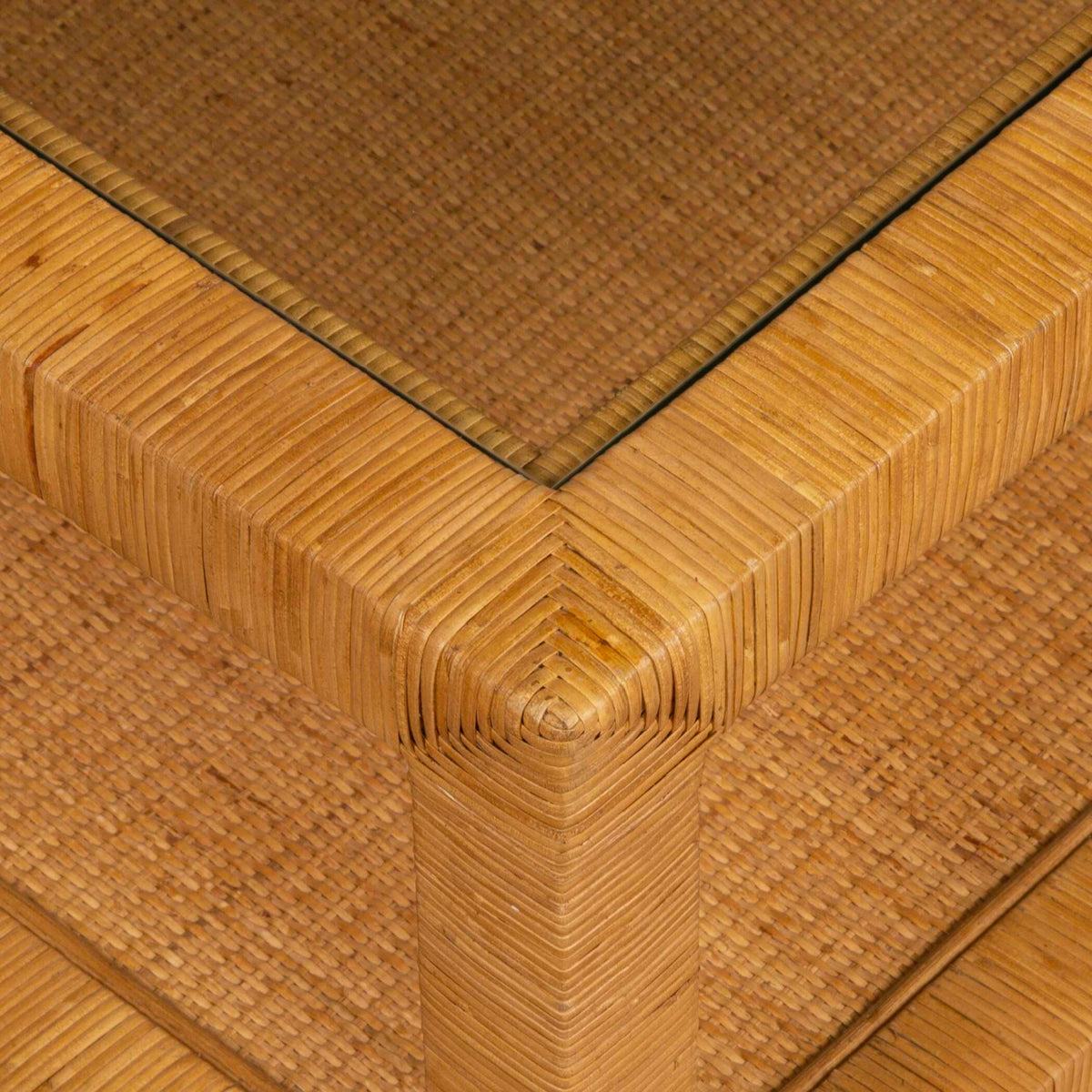 Modern European furniture - Natural Rattan Wrapped Coffee Table - www.oroa.com