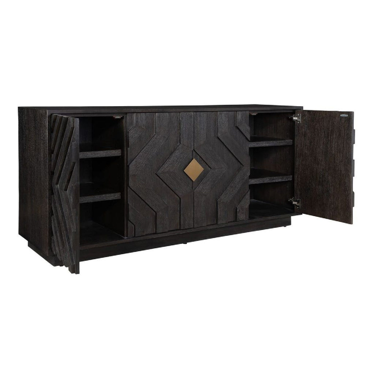 Oak Chevron 4-Door Cabinet by Uttermost Faulkner, alternate view 3