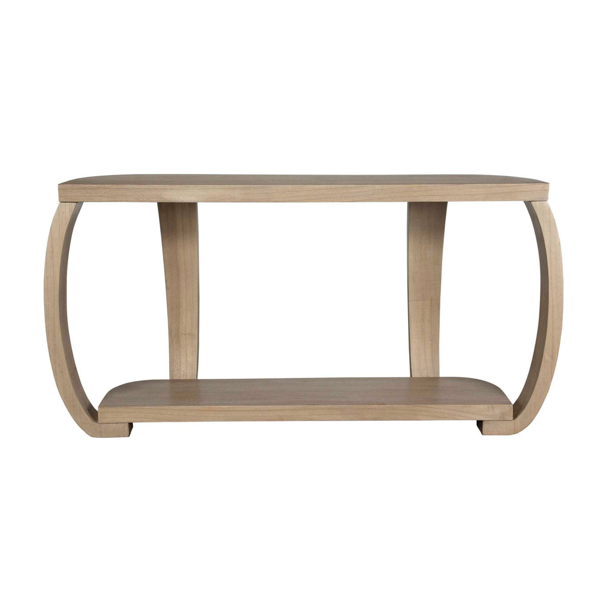 Modern European furniture - Mindi Wood Curved Console Table - www.oroa.com