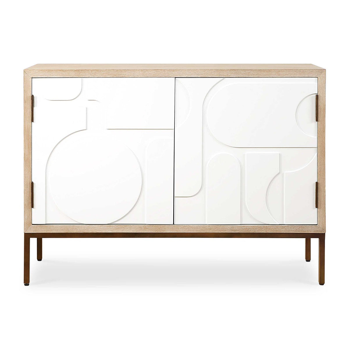 Cream Geometric 2-Door Cabinet by Uttermost Weimar