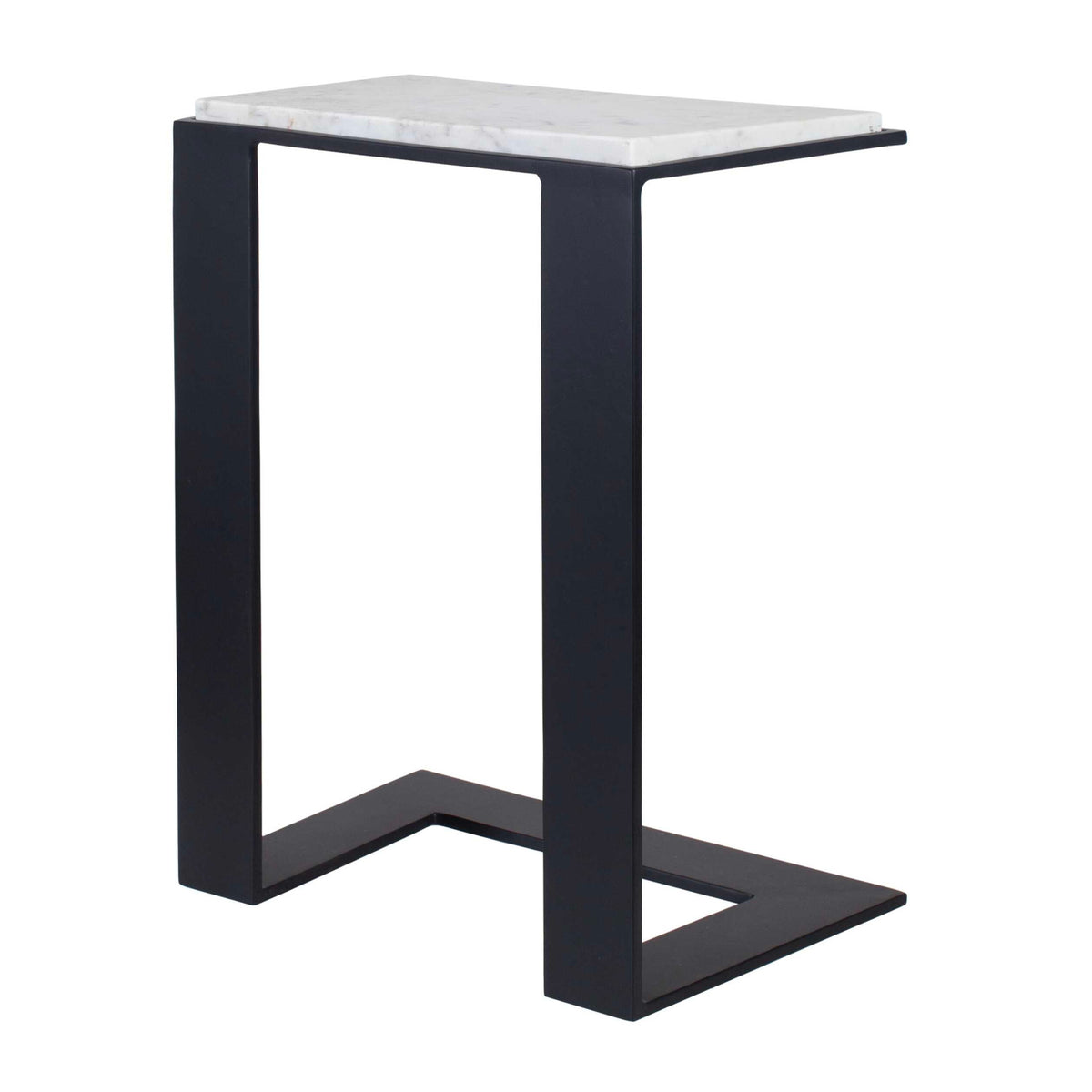 Modern European furniture - White Marble Cantilevered Accent Table - www.oroa.com