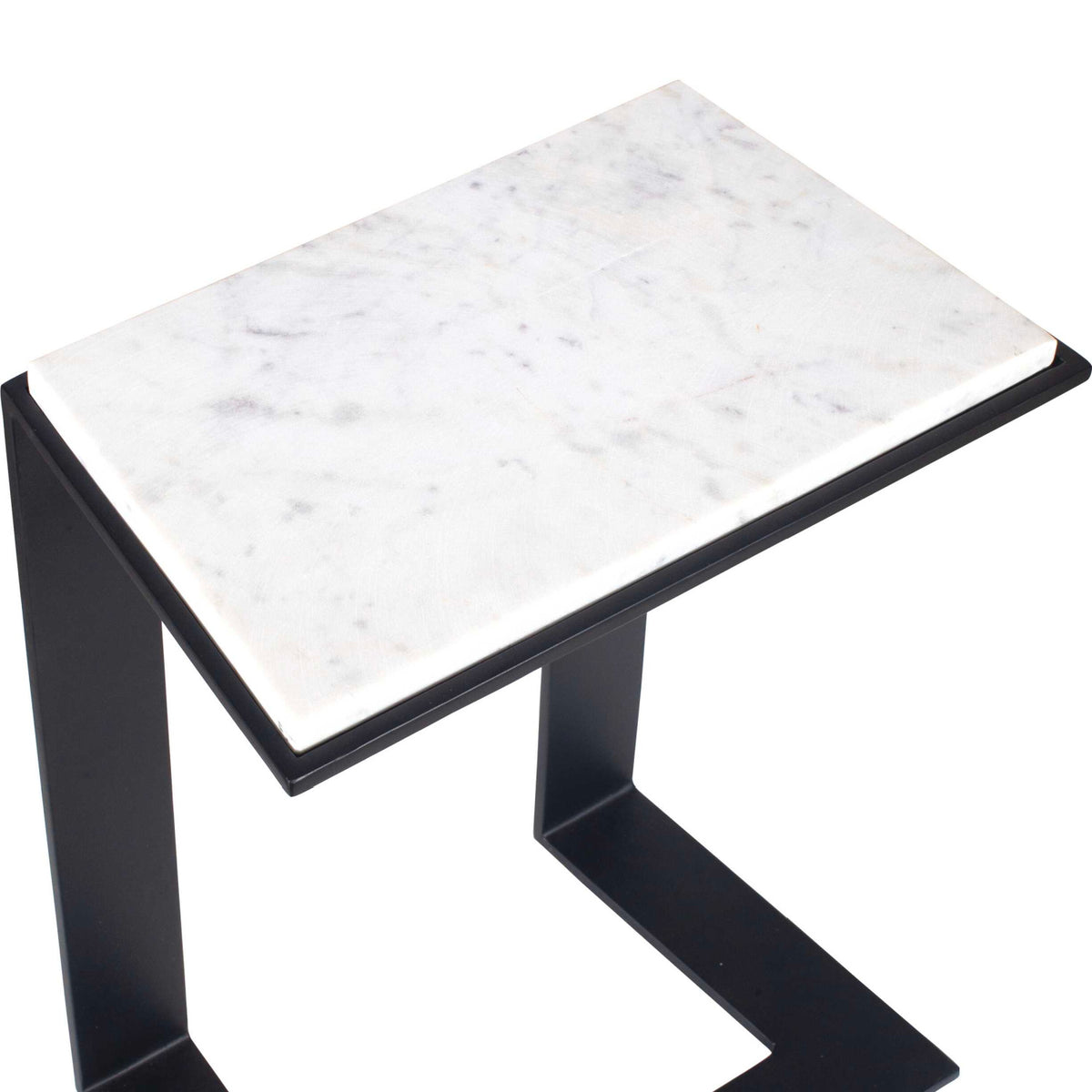 Modern European furniture - White Marble Cantilevered Accent Table - www.oroa.com