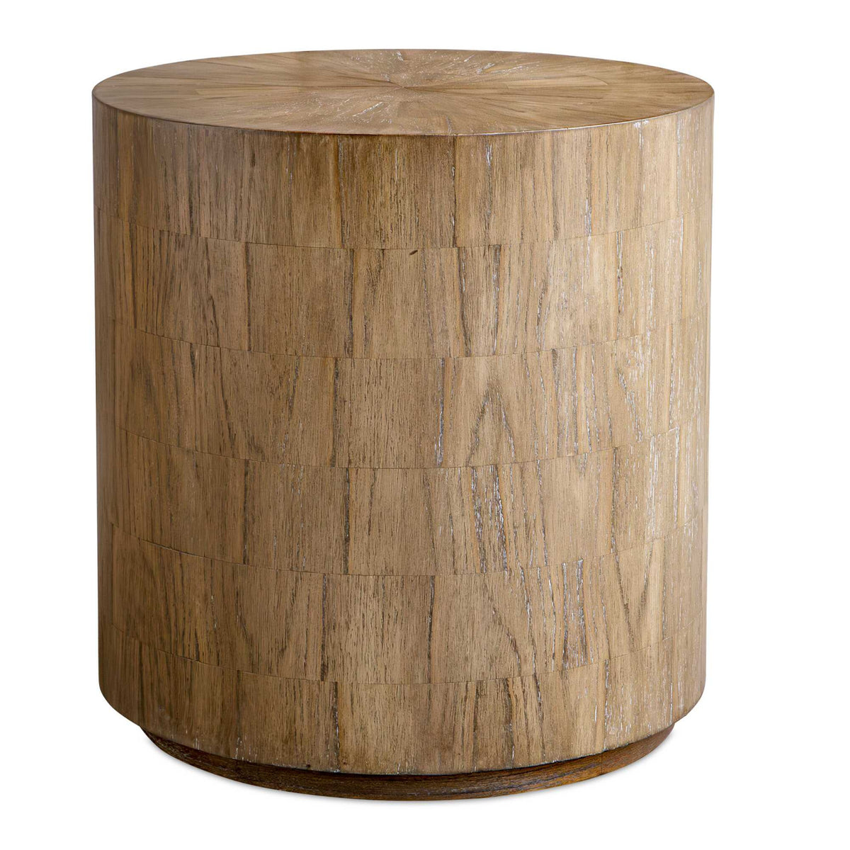 Modern European furniture - Mindi Wood Cylindrical Side Table - www.oroa.com
