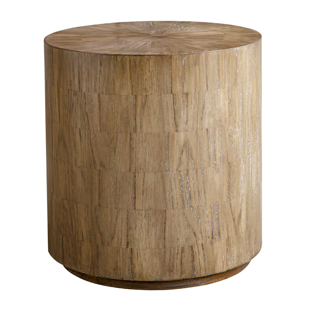 Modern European furniture - Mindi Wood Cylindrical Side Table - www.oroa.com
