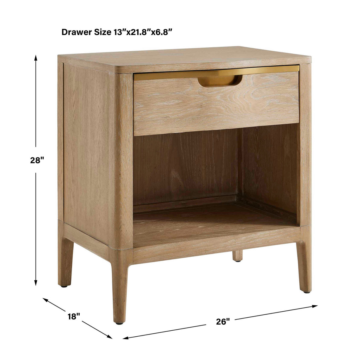 Modern European furniture - Oak 1-Drawer Side Table - www.oroa.com