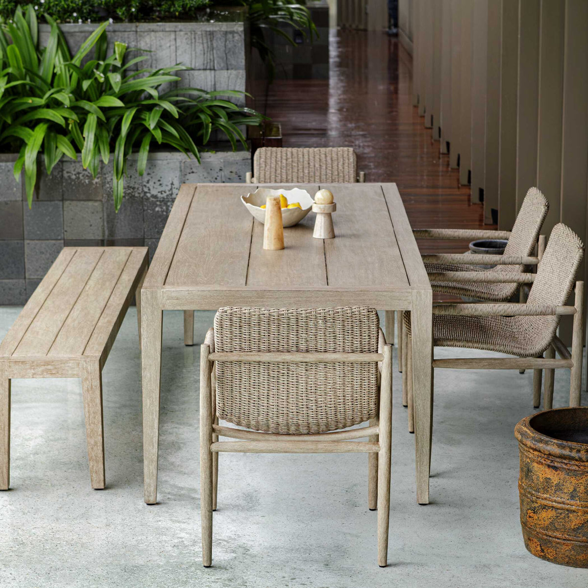 Modern European furniture - Beige Wicker Outdoor Dining Chair - www.oroa.com