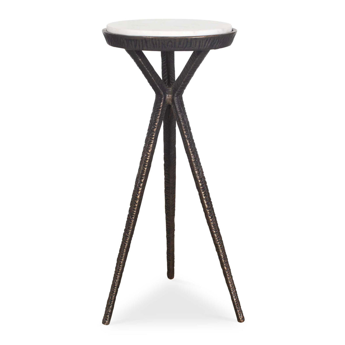 Modern European furniture - Chiseled Bronze Tripod Accent Table - www.oroa.com