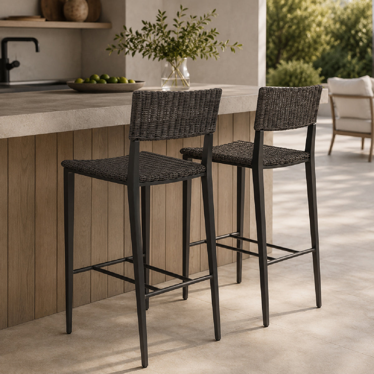 Modern European furniture - Wicker Outdoor Counter Stool - www.oroa.com