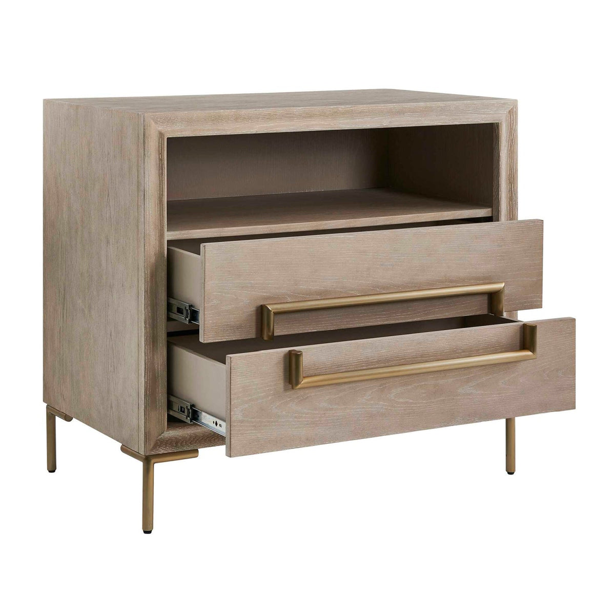 Light Oak 2-Drawer Side Table by Uttermost Alessia, alternate view 4