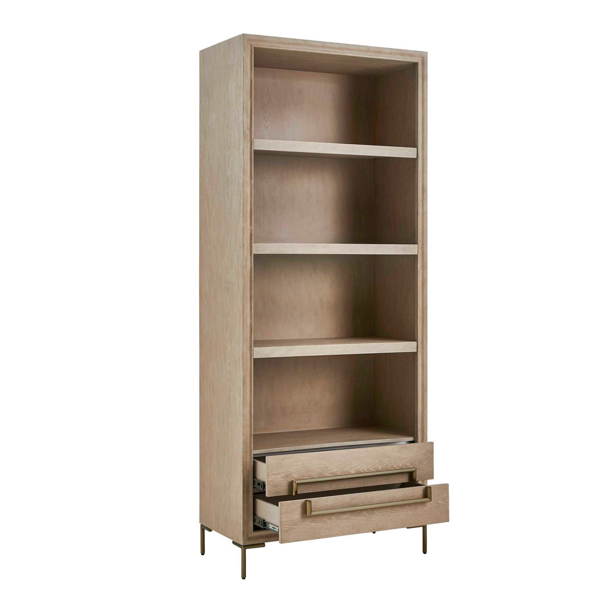 Modern European furniture - Light Oak 2-Drawer Bookshelf - www.oroa.com