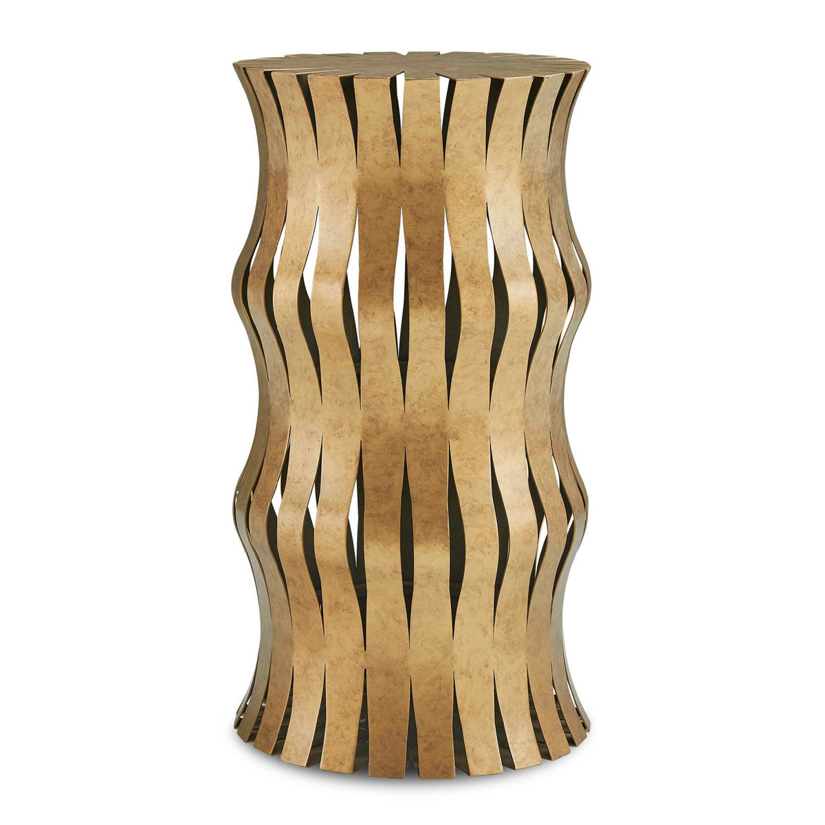 Modern European furniture - Aged Gold Wavy Accent Table - www.oroa.com