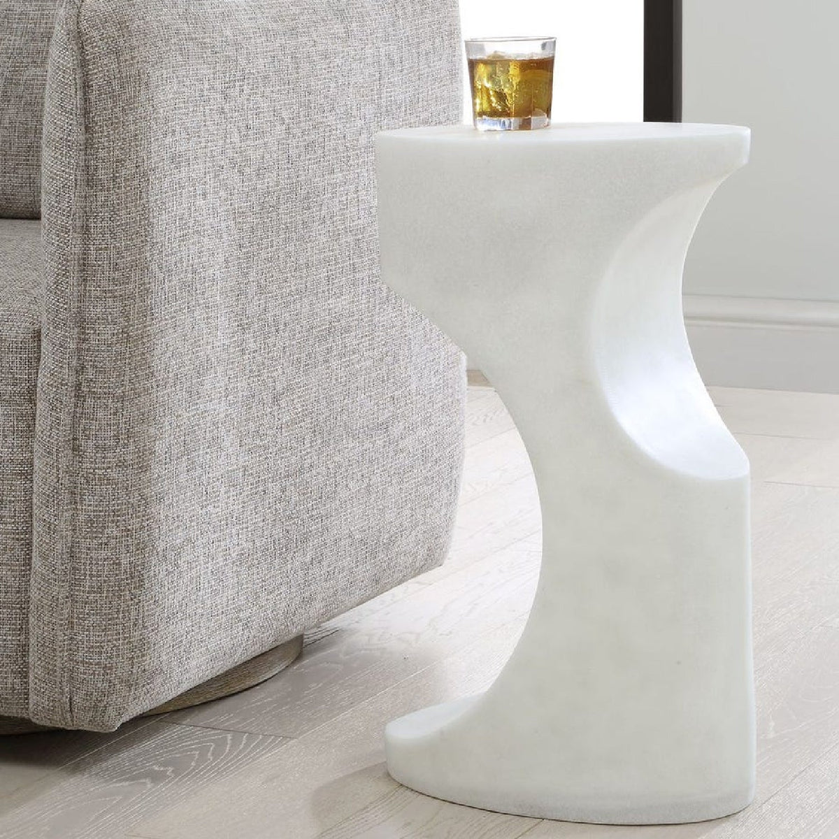 White Stone Indoor/Outdoor Accent Table by Uttermost Stevie, alternate view 8