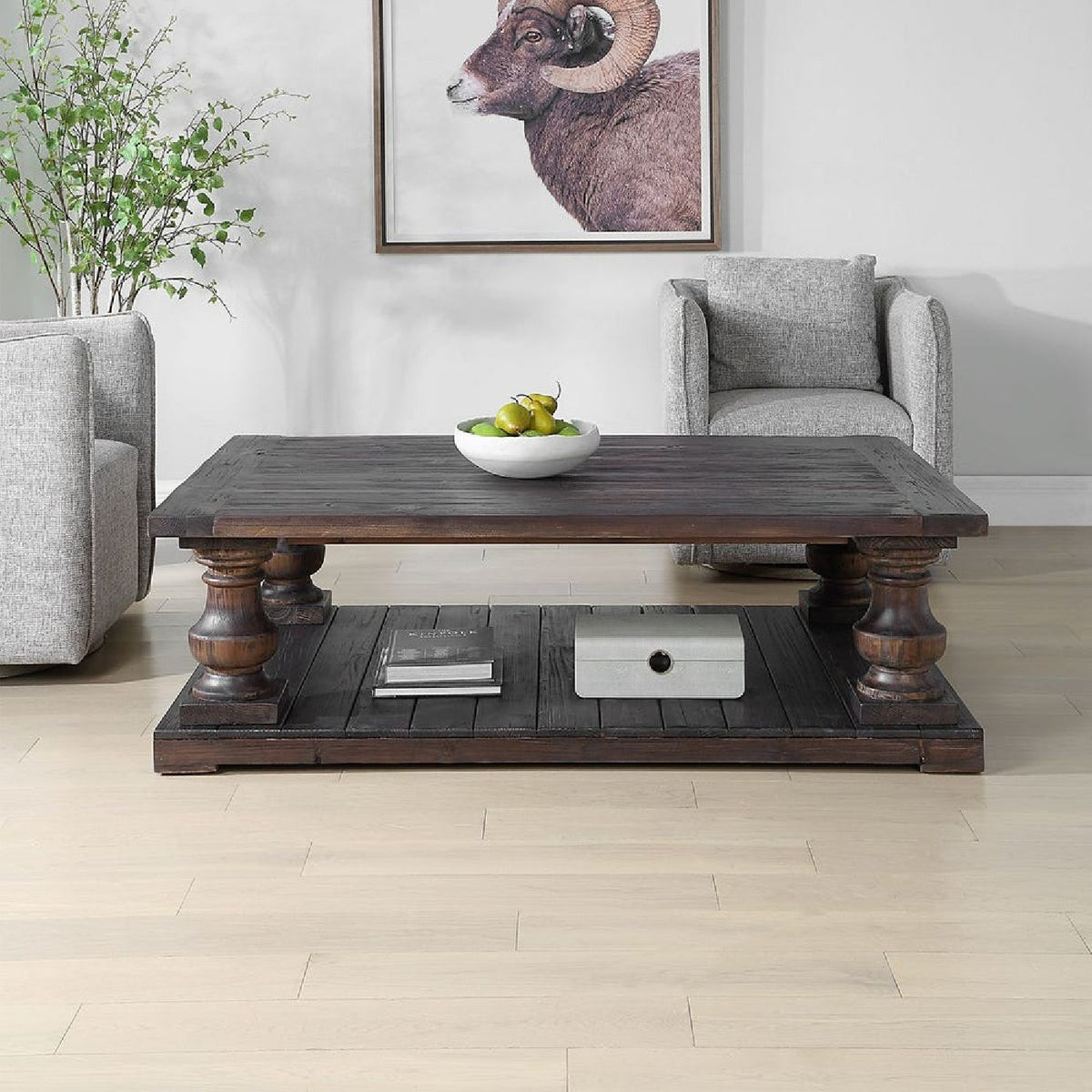 Dark Fir Wood Coffee Table by Uttermost Stratford, alternate view 7
