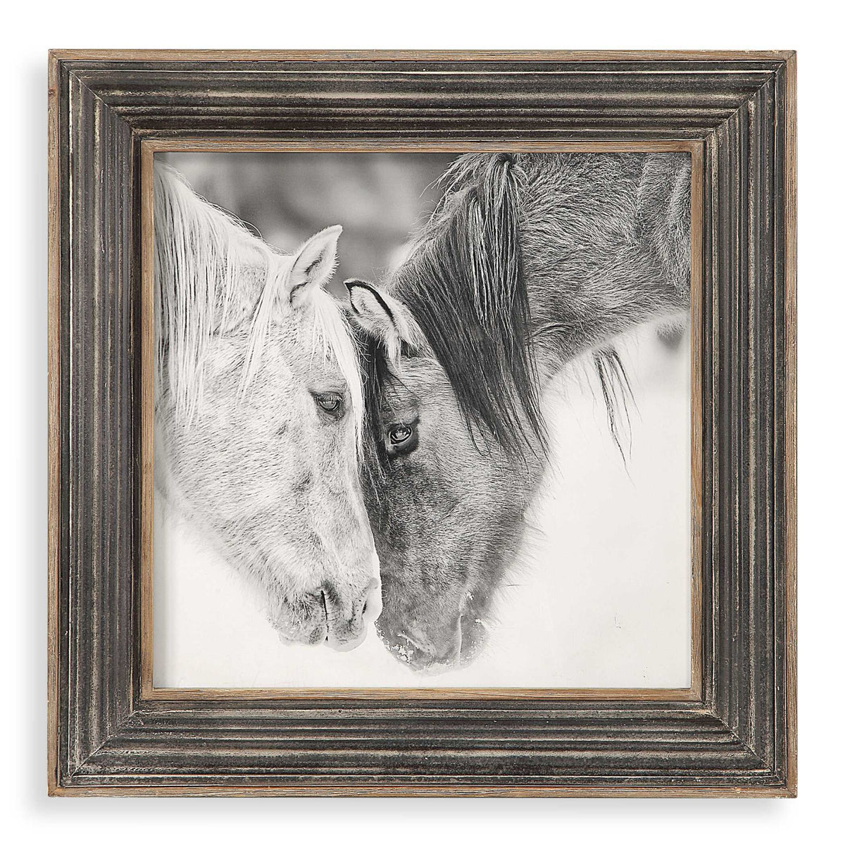 Modern European furniture - Black & White Horses Art Print - www.oroa.com