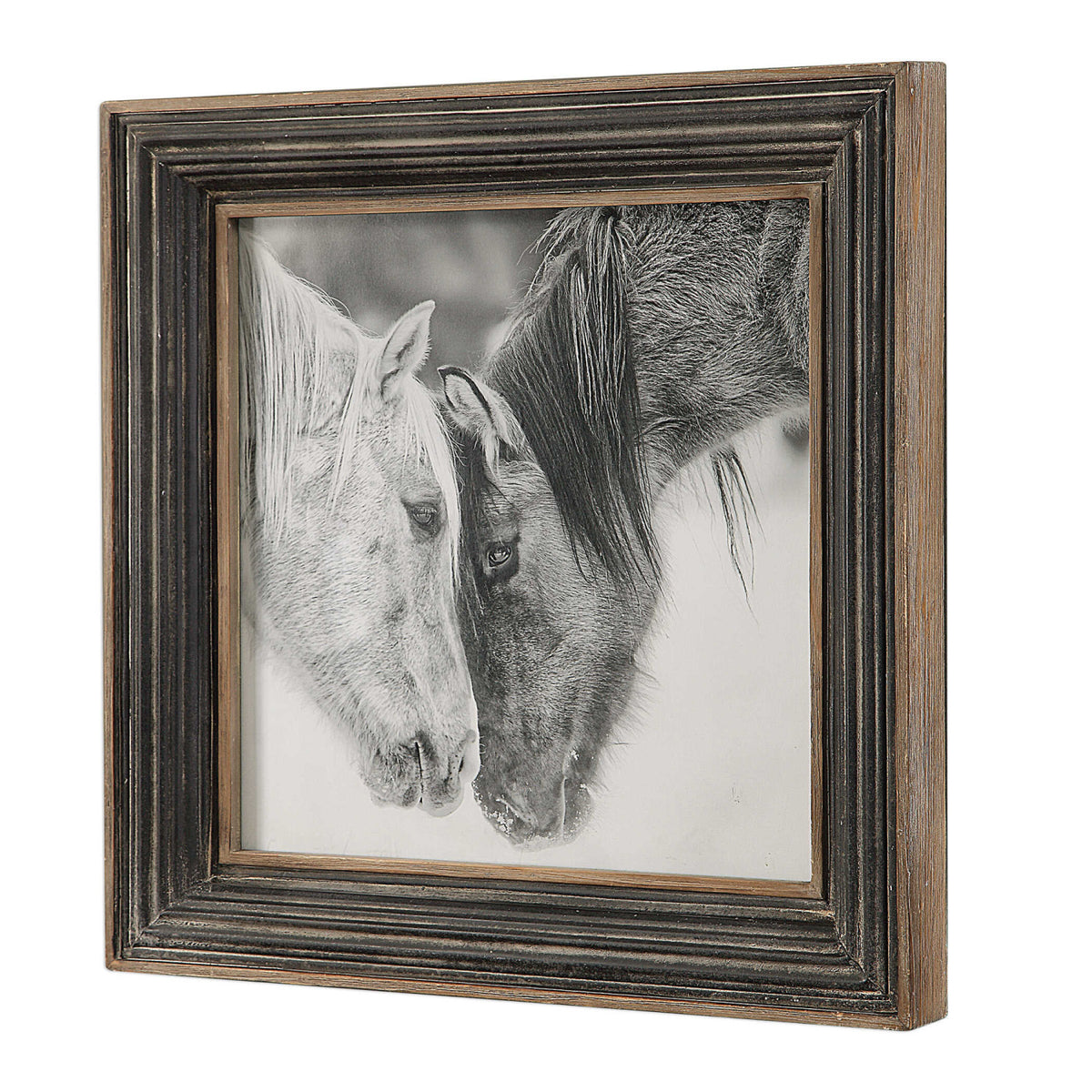 Modern European furniture - Black & White Horses Art Print - www.oroa.com