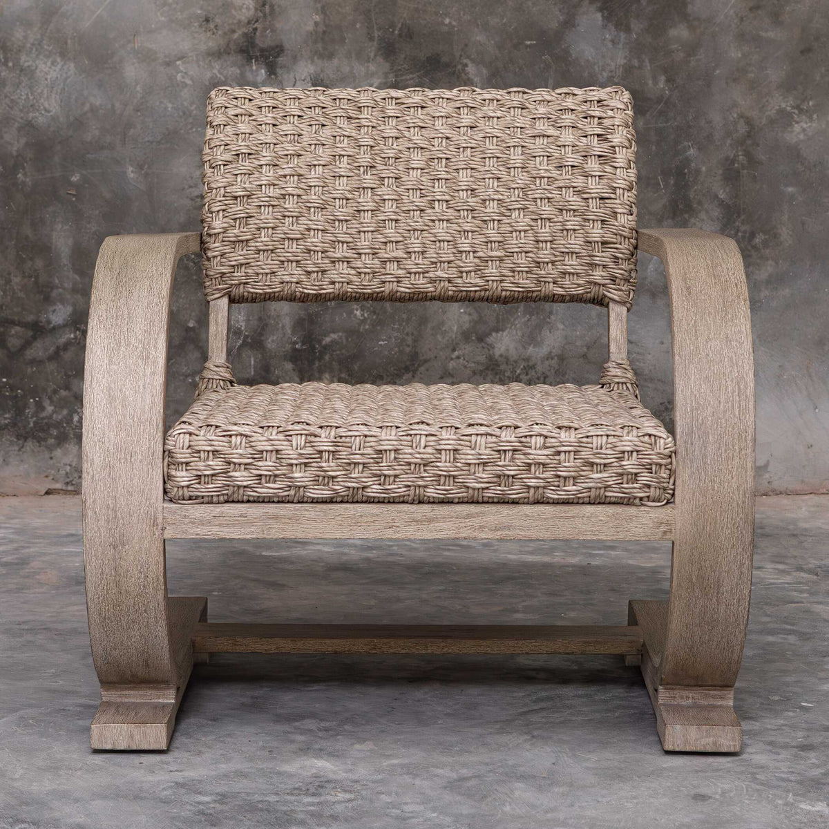 Modern European furniture - Curved Mahogany Outdoor Lounge Chair - www.oroa.com