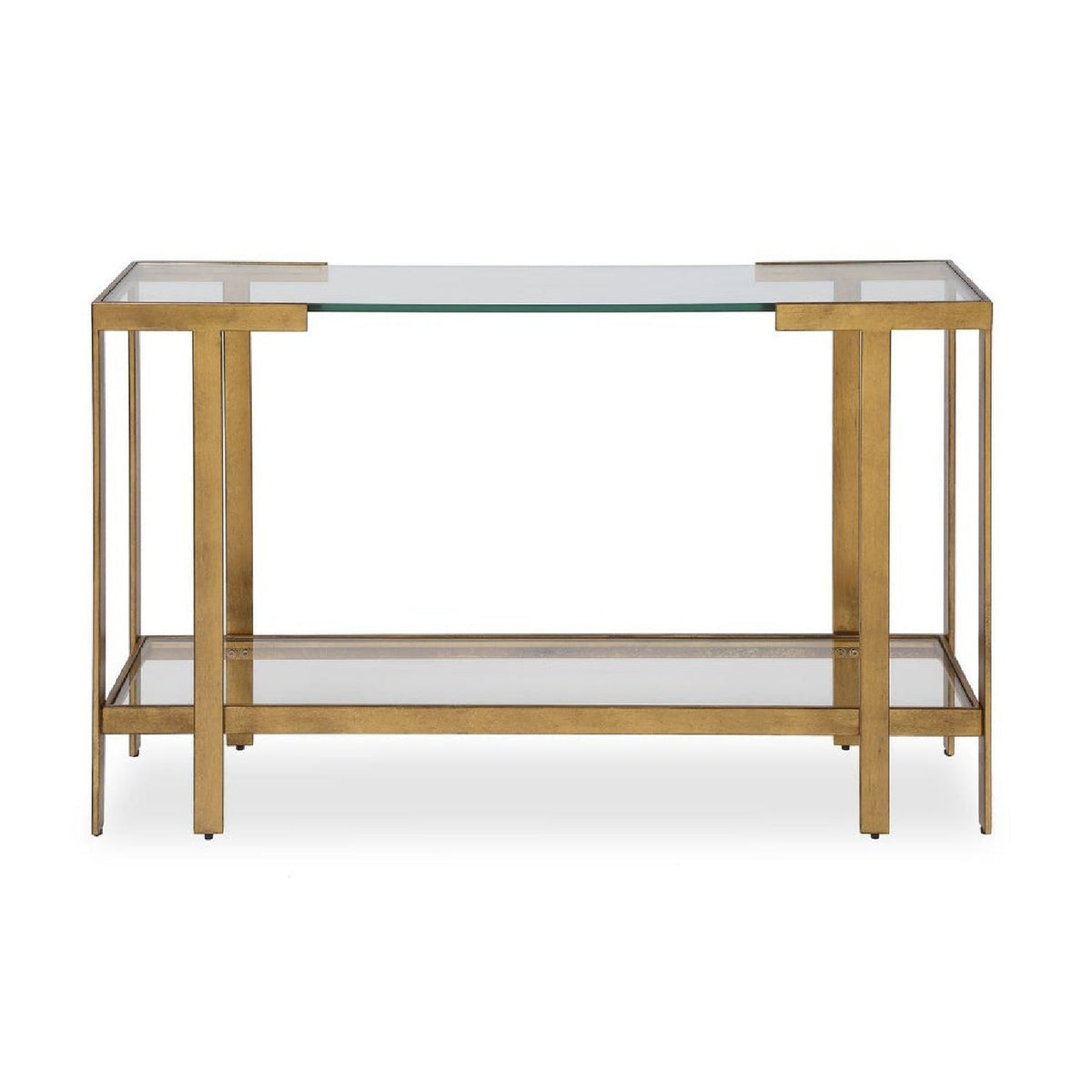 Gold Framed Glass Console Table by Uttermost Kendrick
