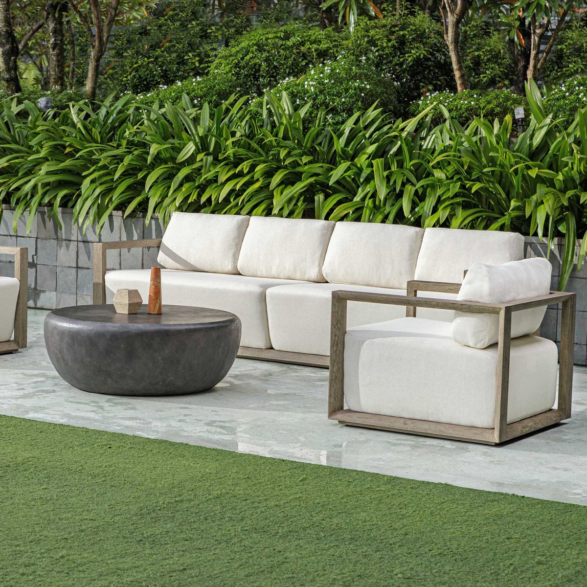 Gray Mahogany Outdoor 4-Seater Sofa by Uttermost Remsen, alternate view 11